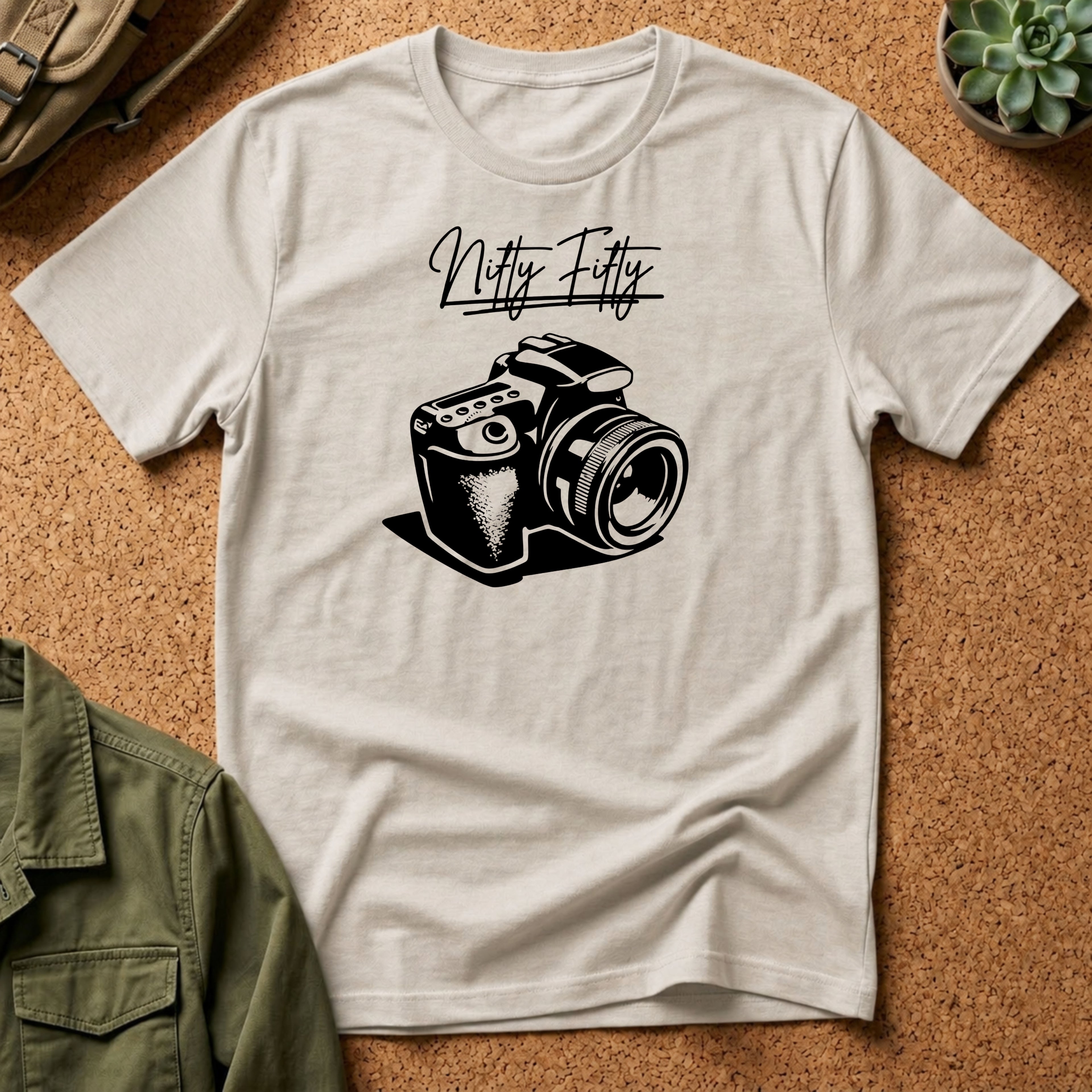 Vintage Camera T-Shirt — “Nifty Fifty” Photography Tee