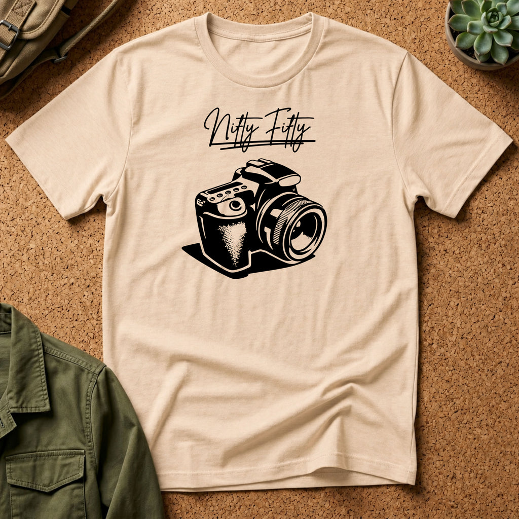 Vintage Camera T-Shirt — “Nifty Fifty” Photography Tee