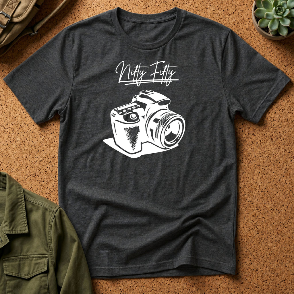Vintage Camera T-Shirt — “Nifty Fifty” Photography Tee
