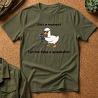 Duck Photographer T‑Shirt — "Just a moment, let me take a quackshot" Cute Animal Photography Tee