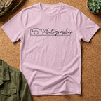 Photographer Script Camera T‑Shirt — Minimal Photography Tee for Photographers & Photo Lovers