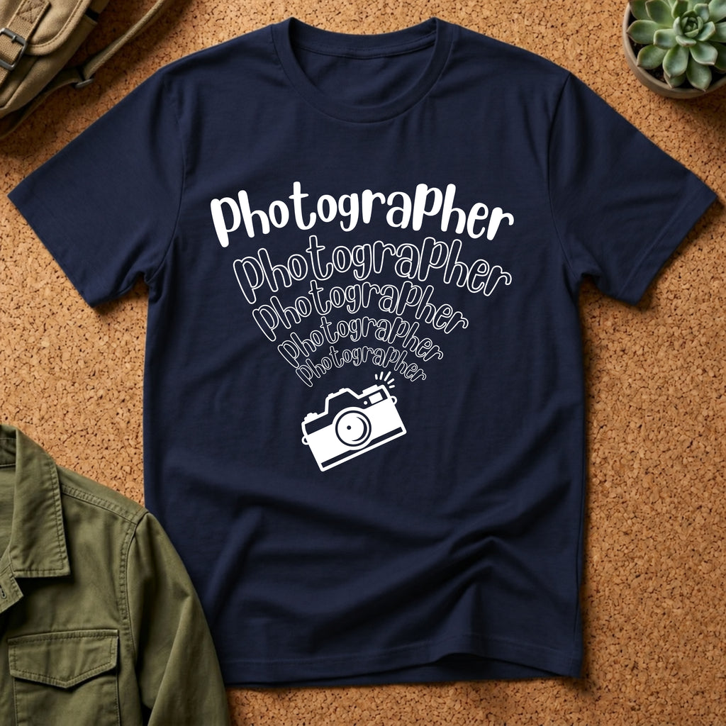 Photographer Camera Retroscript Graphic T‑Shirt