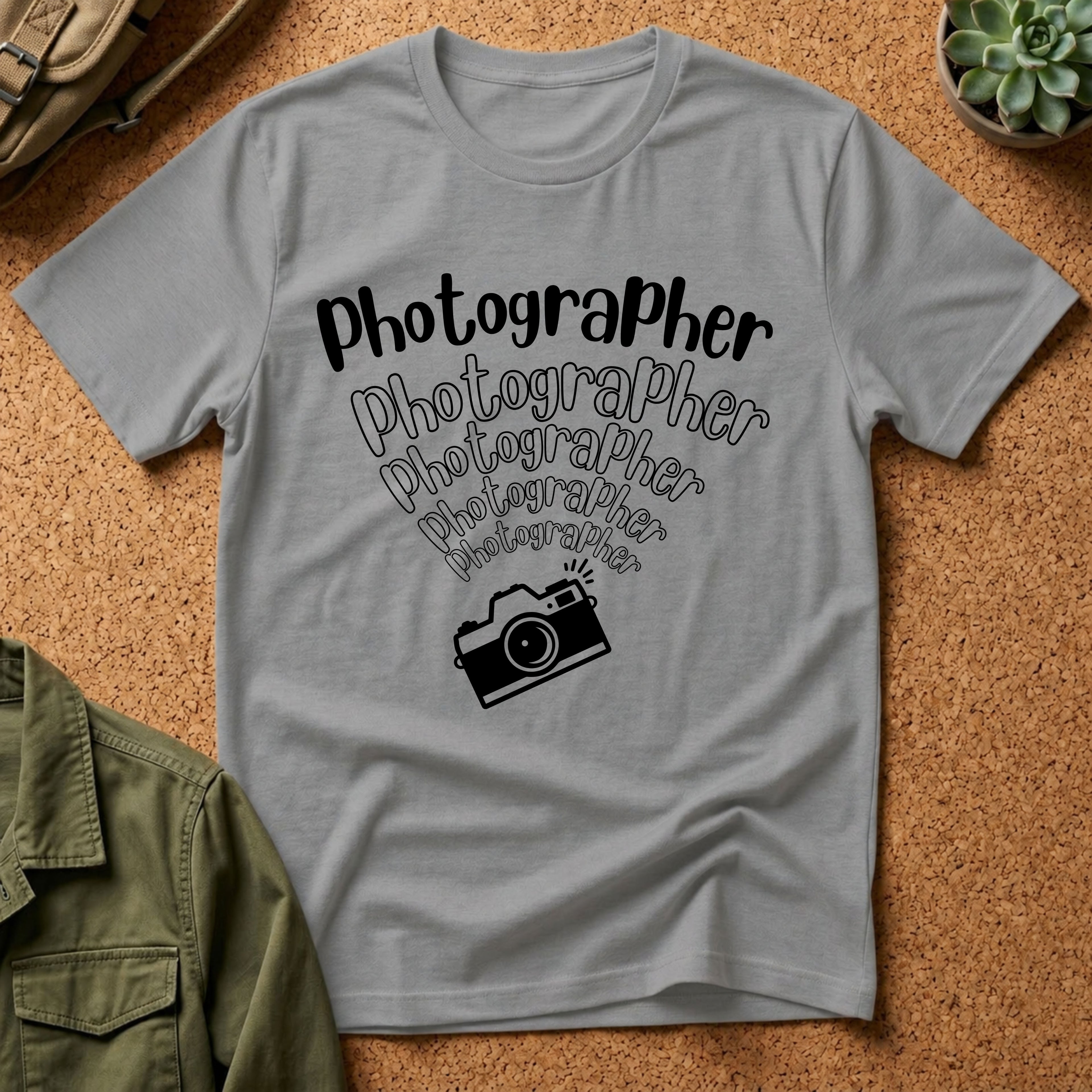 Photographer Camera Retroscript Graphic T‑Shirt