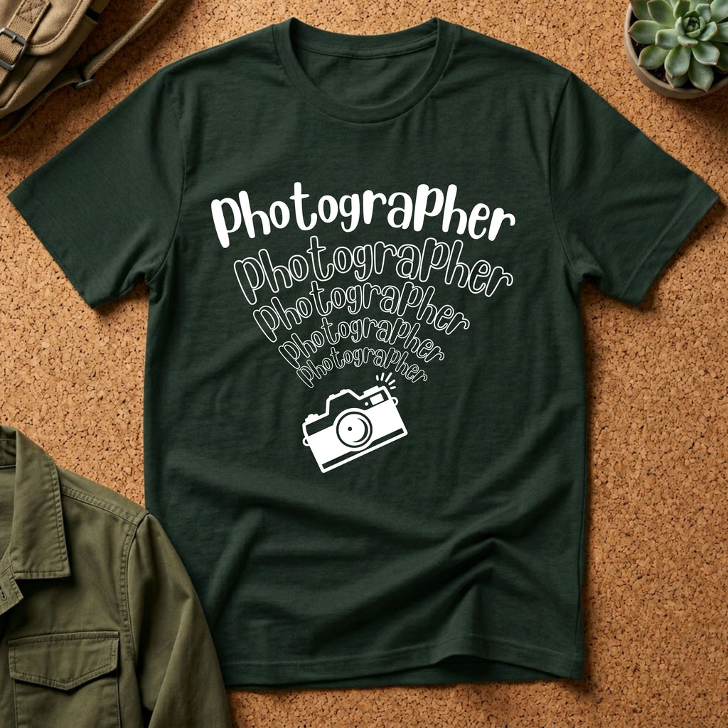 Photographer Camera Retroscript Graphic T‑Shirt