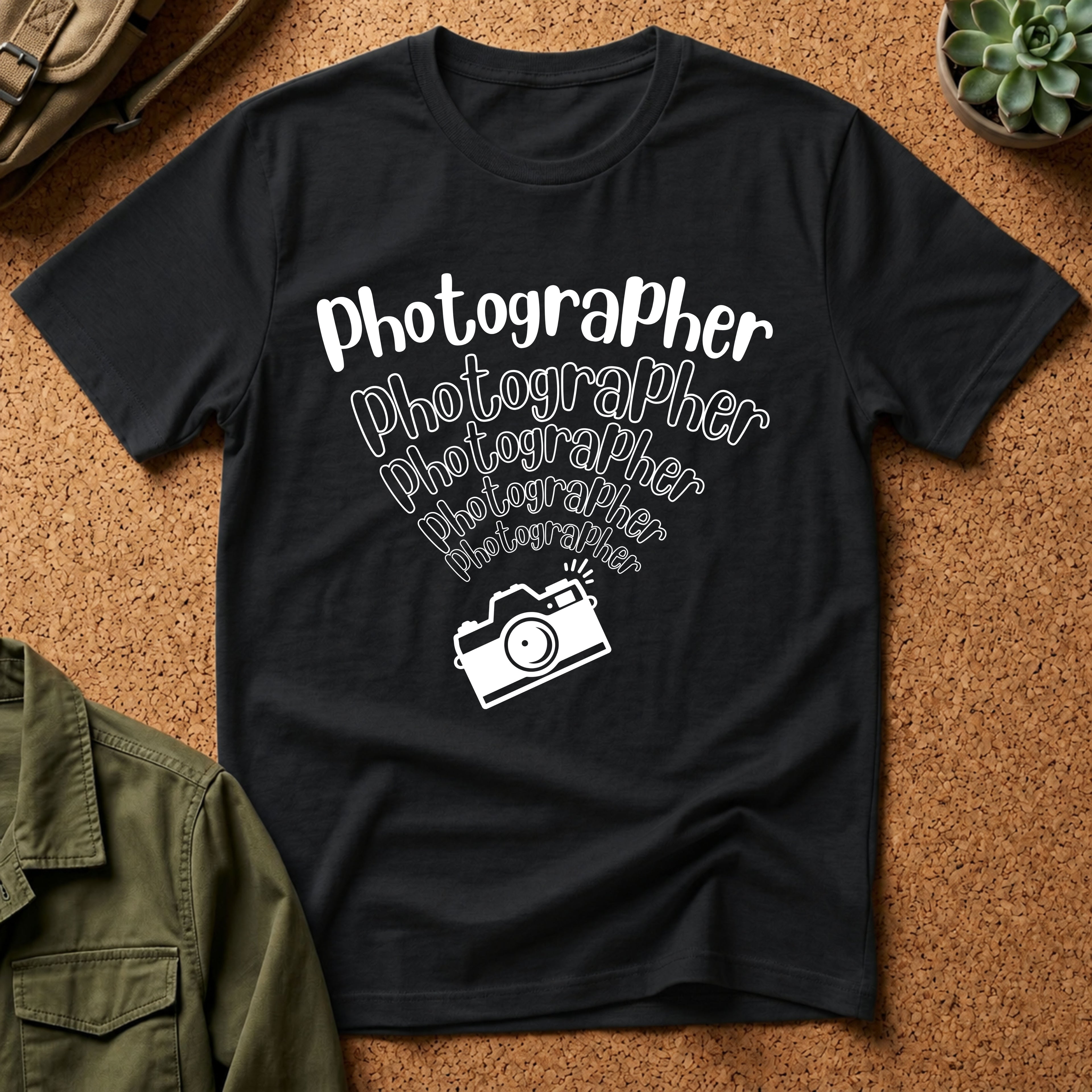 Photographer Camera Retroscript Graphic T‑Shirt