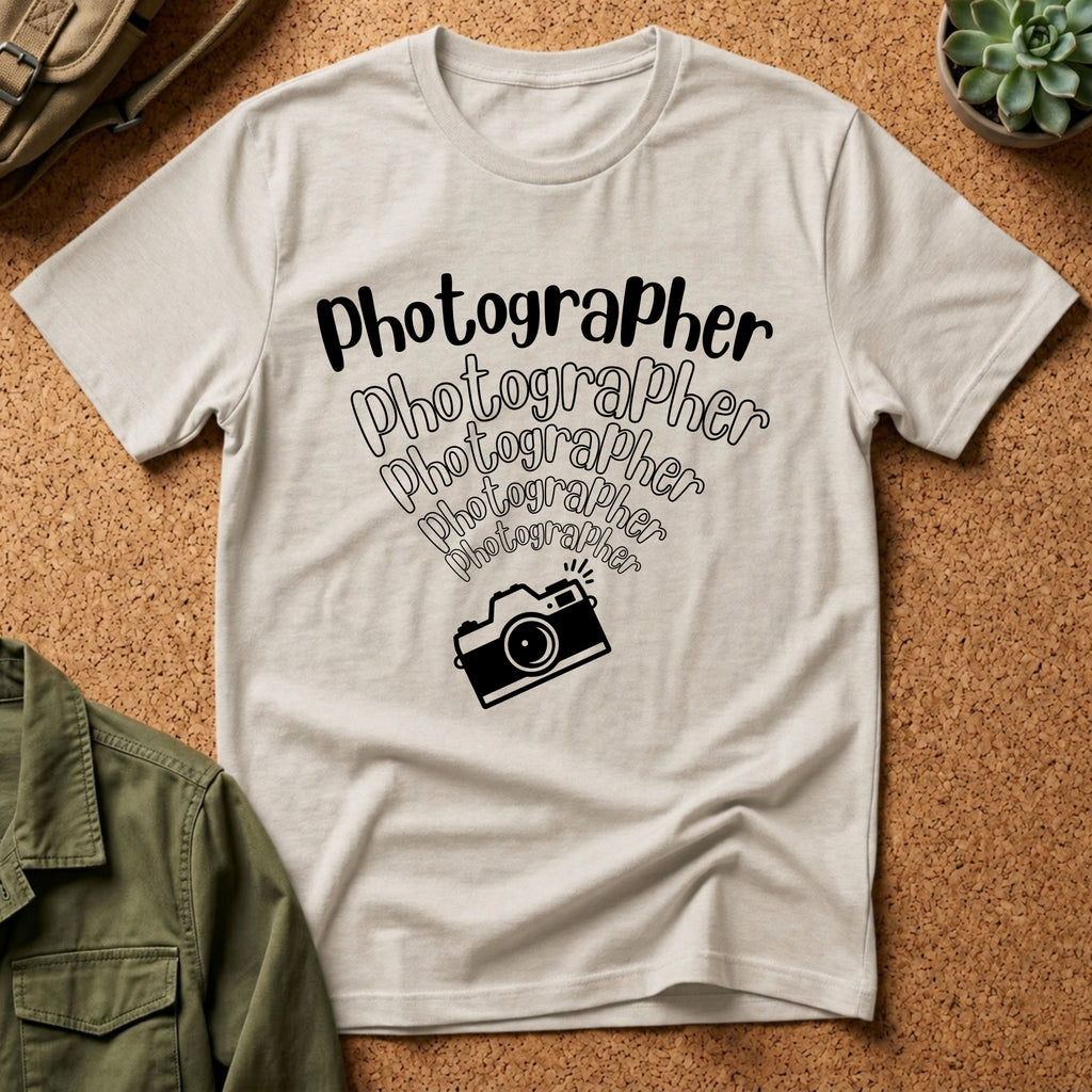 Photographer Camera Retroscript Graphic T‑Shirt