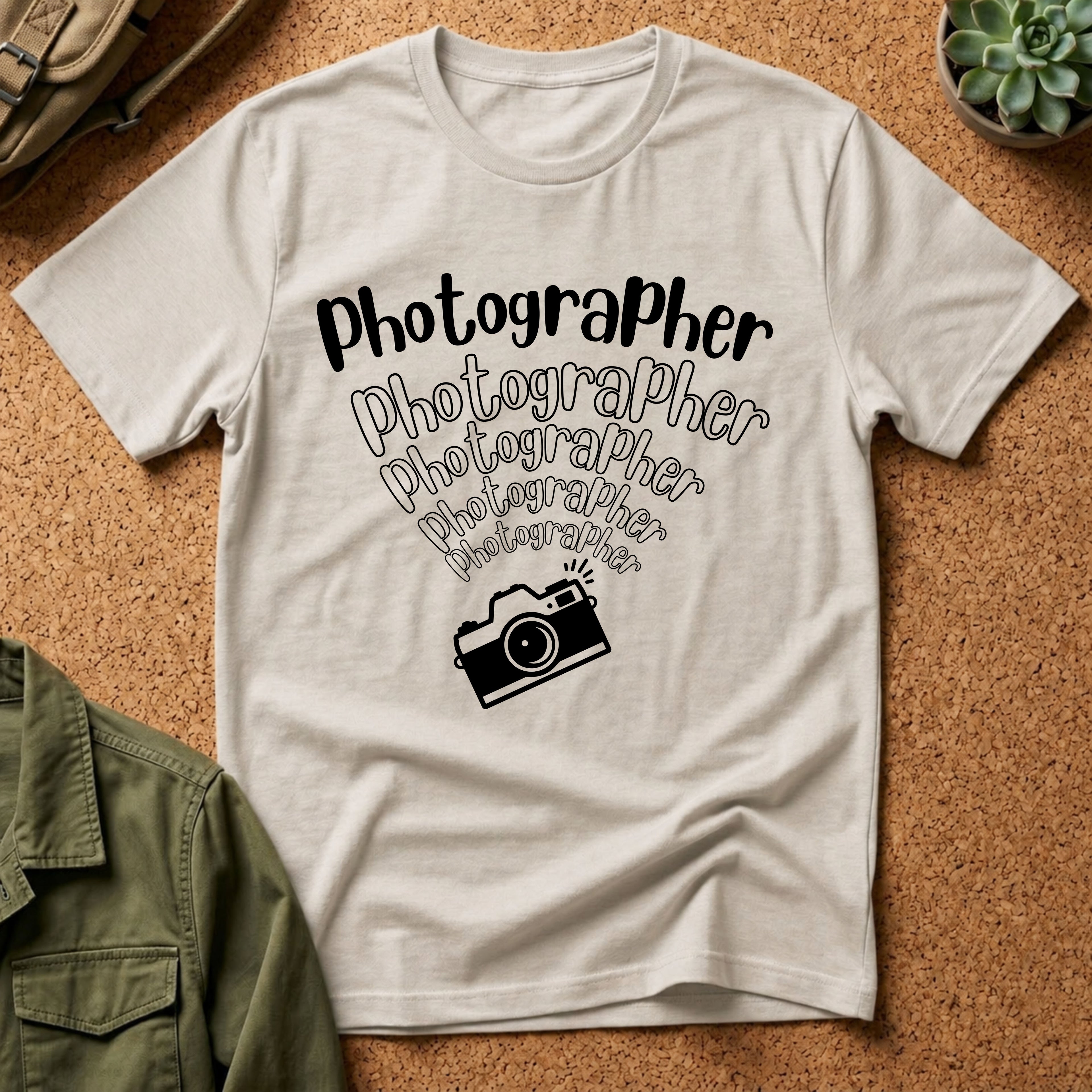 Photographer Camera Retroscript Graphic T‑Shirt