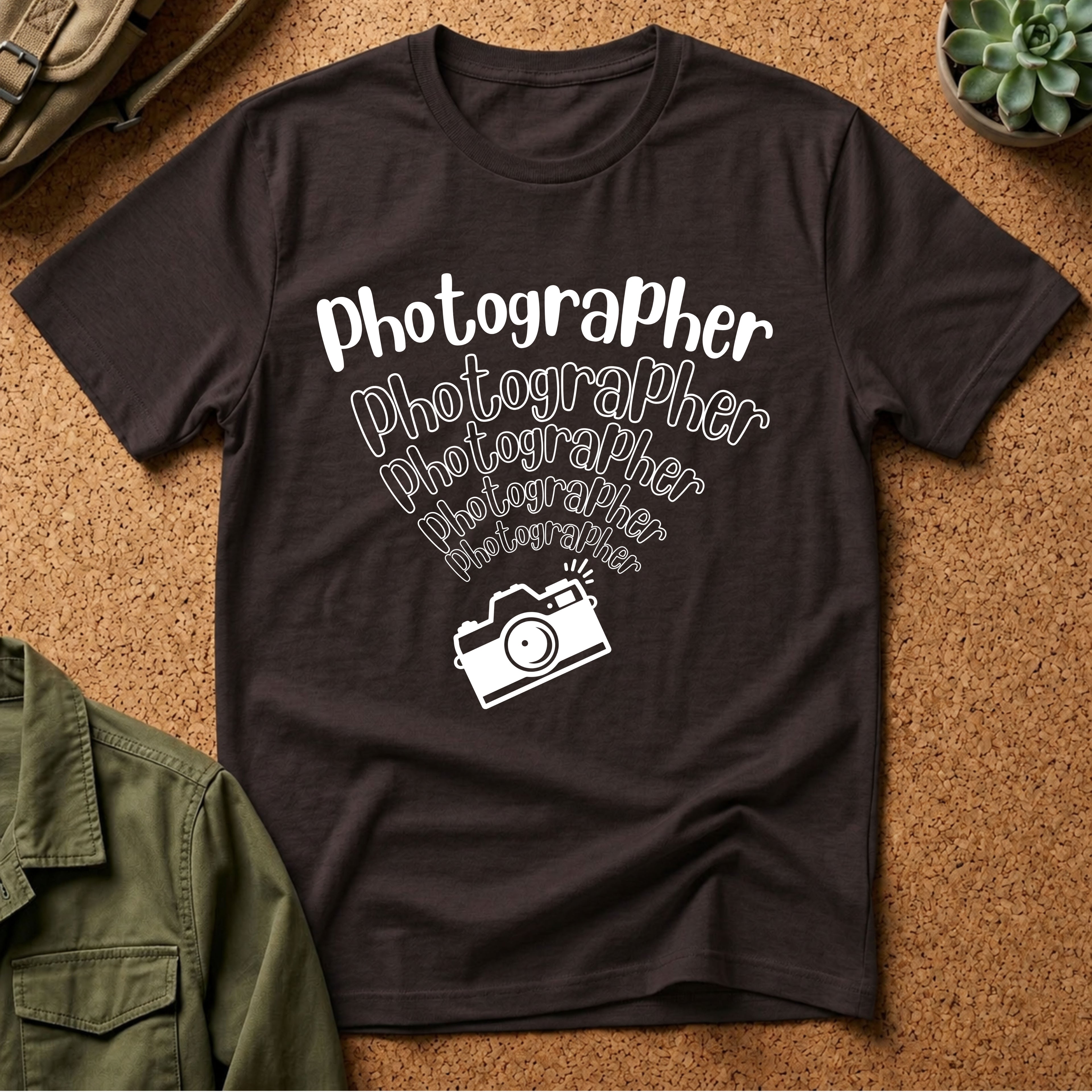 Photographer Camera Retroscript Graphic T‑Shirt