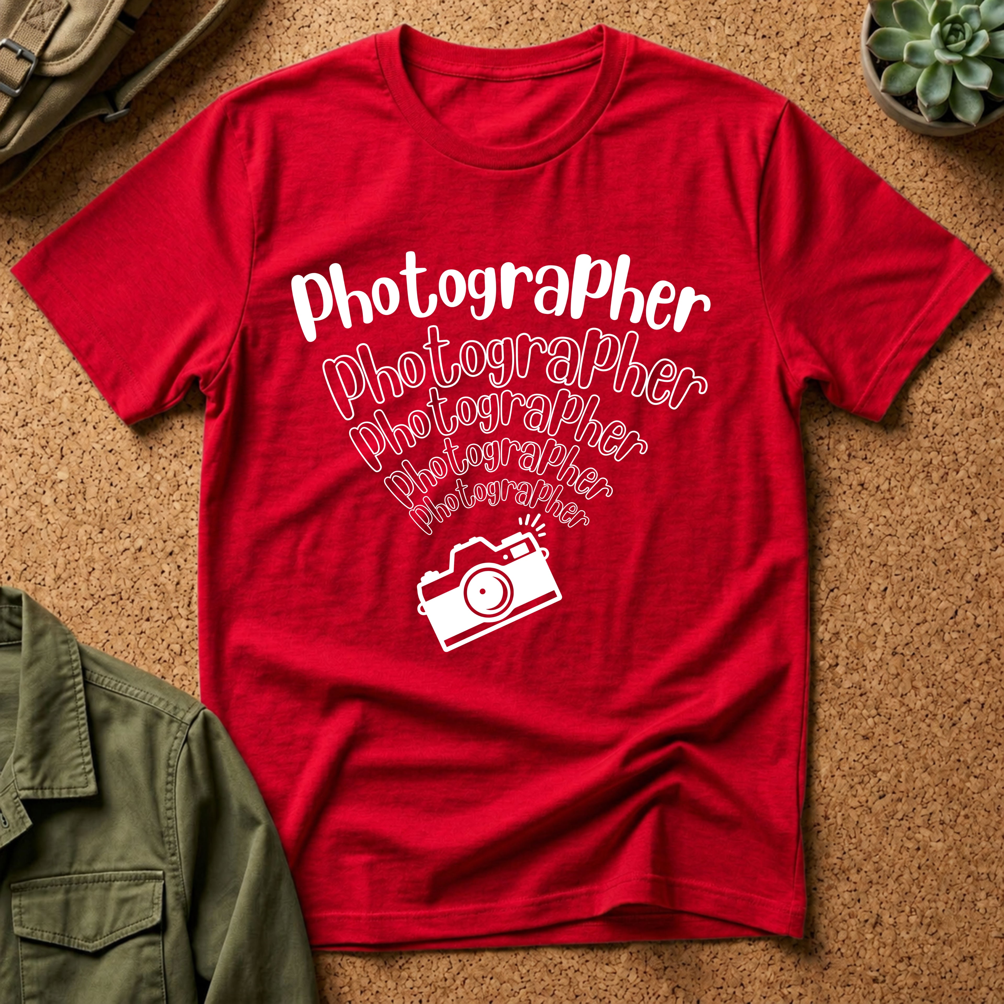 Photographer Camera Retroscript Graphic T‑Shirt