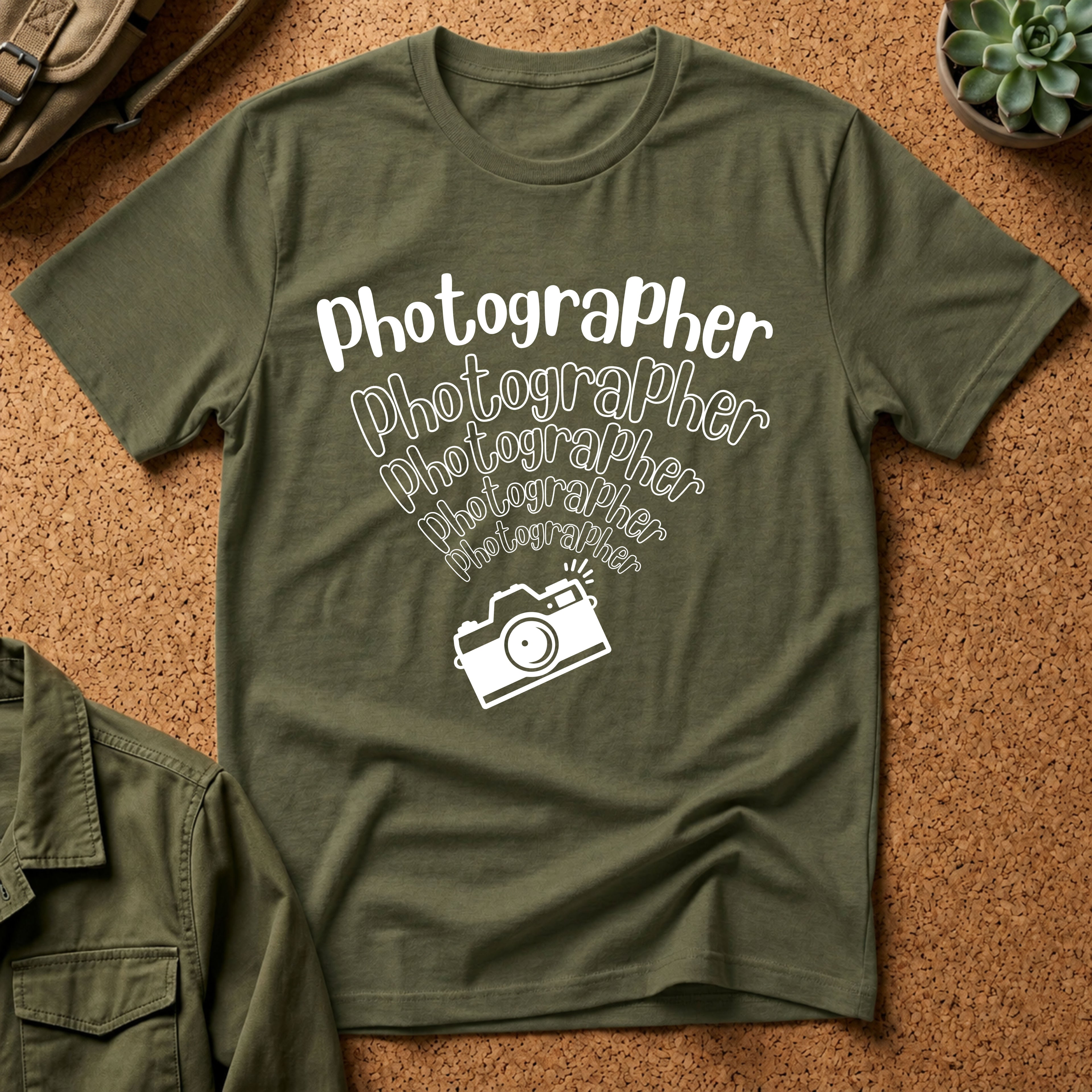 Photographer Camera Retroscript Graphic T‑Shirt