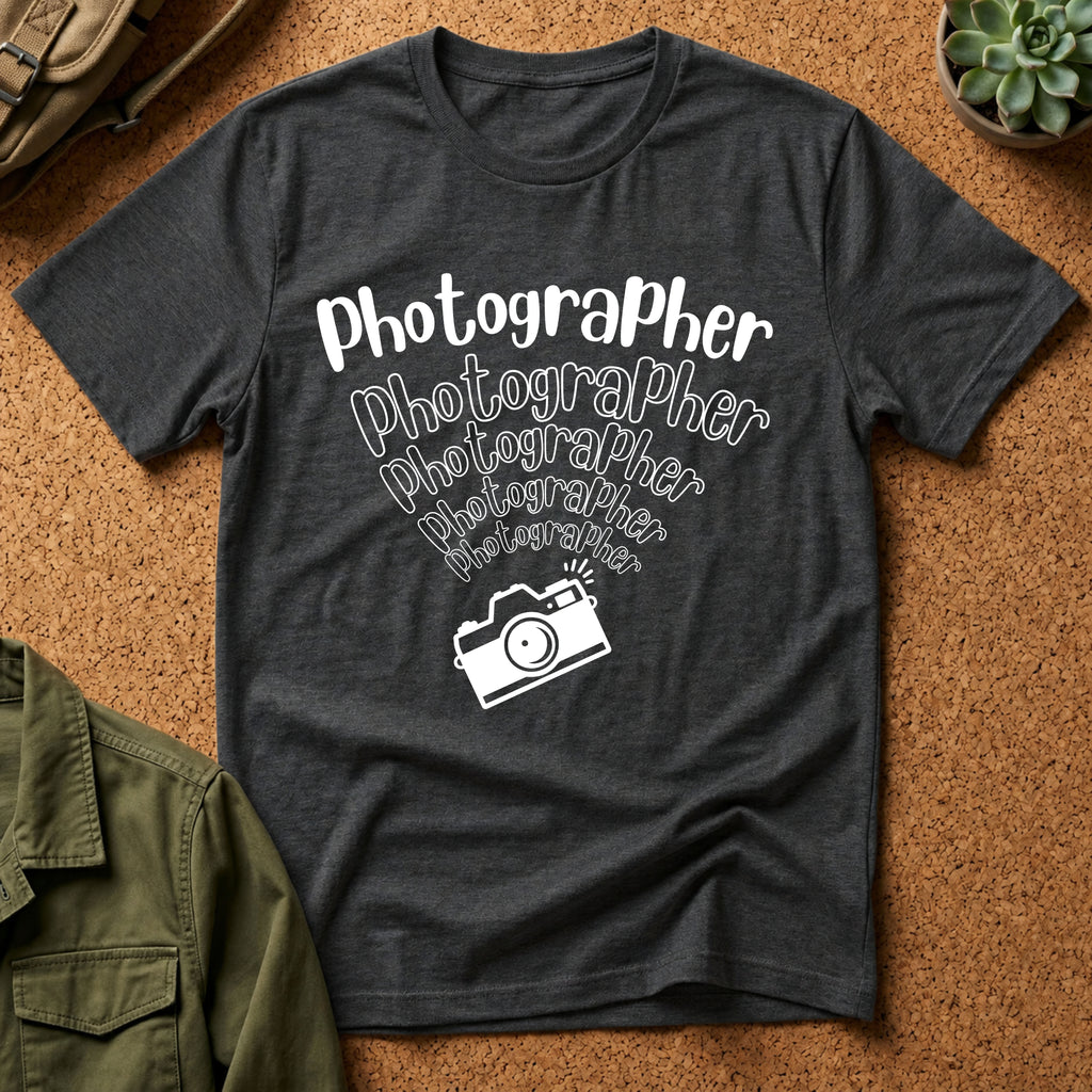 Photographer Camera Retroscript Graphic T‑Shirt