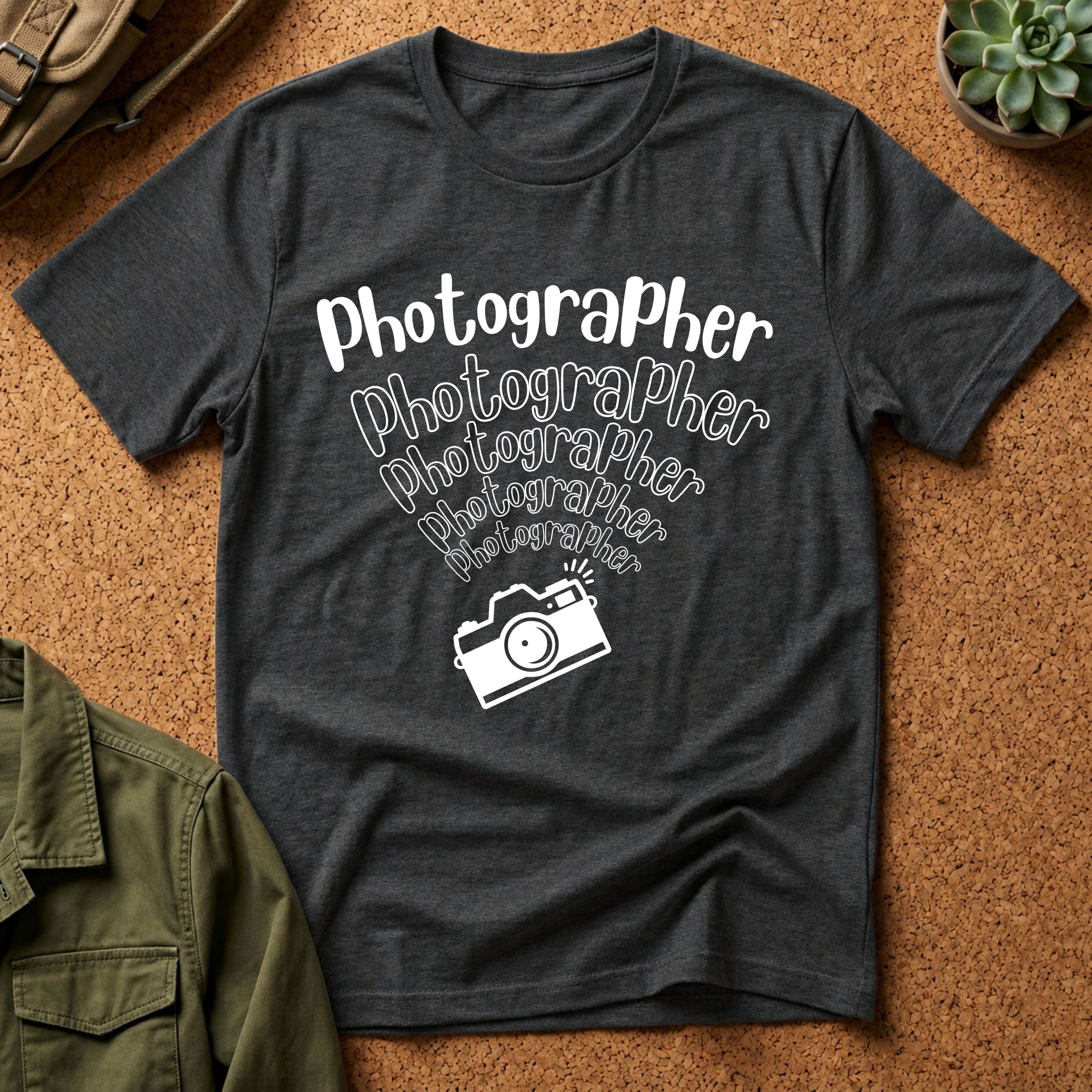 Photographer Camera Retroscript Graphic T‑Shirt