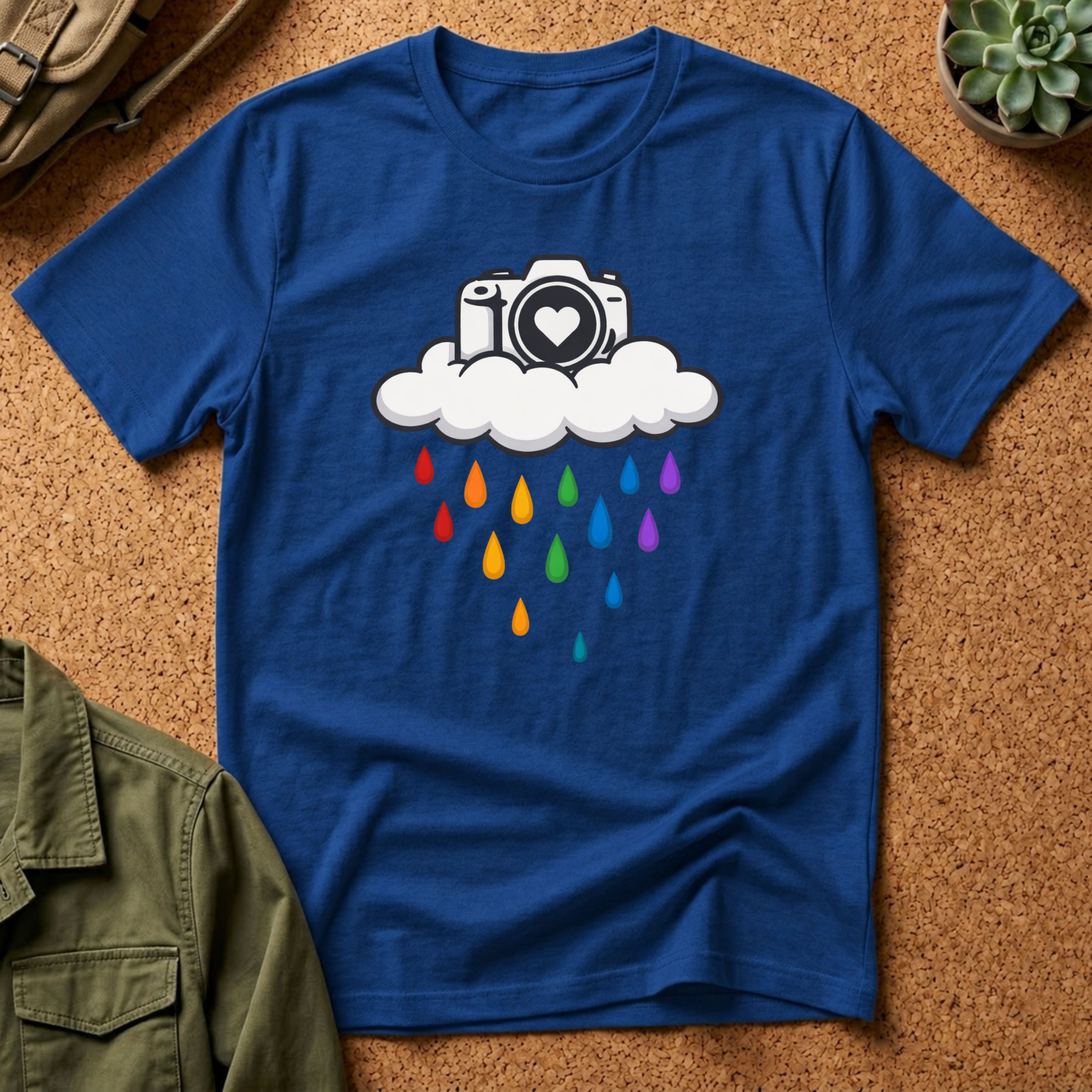 Rainbow Rain Camera T-Shirt