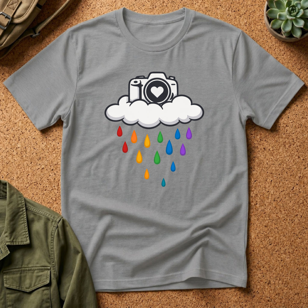 Rainbow Rain Camera T-Shirt