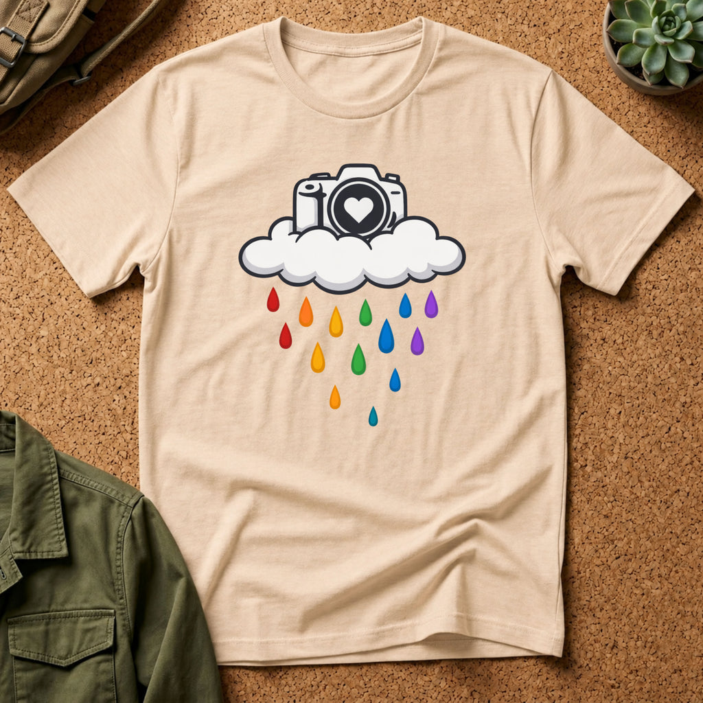 Rainbow Rain Camera T-Shirt