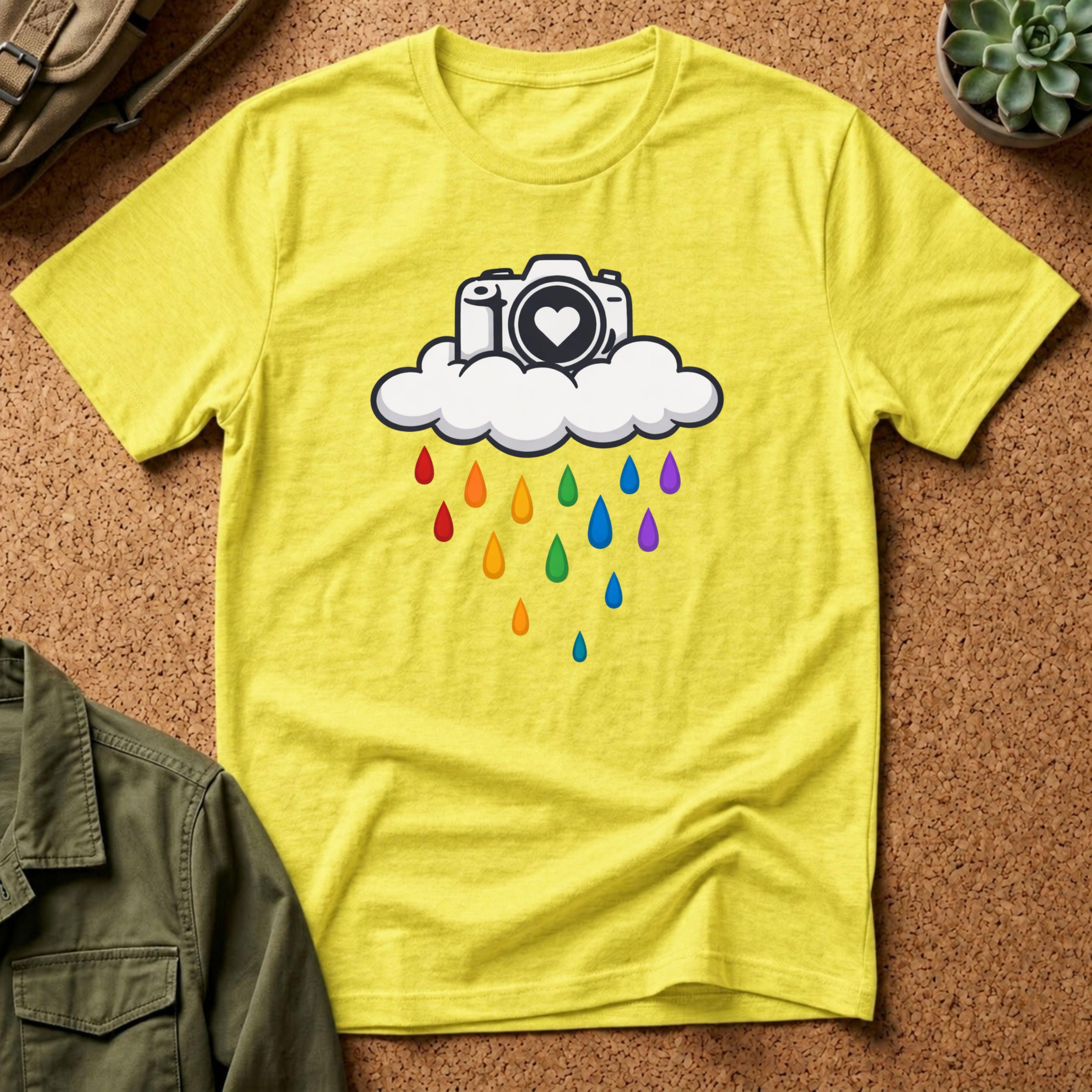 Rainbow Rain Camera T-Shirt