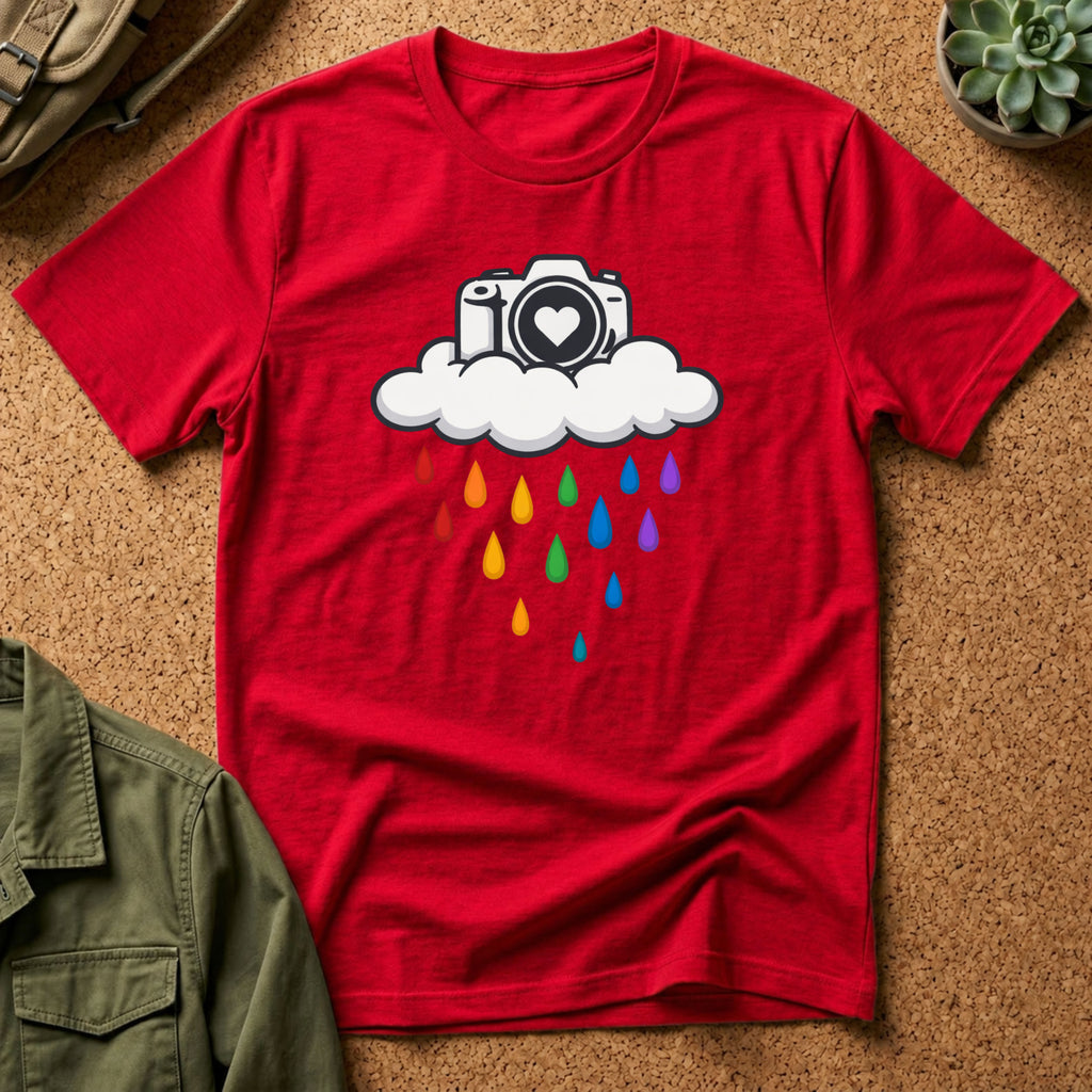 Rainbow Rain Camera T-Shirt