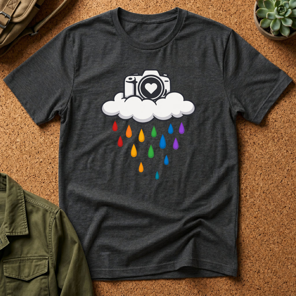Rainbow Rain Camera T-Shirt