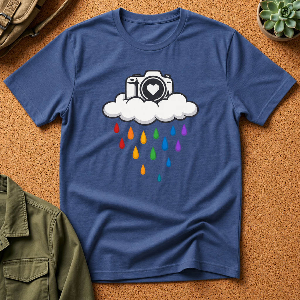 Rainbow Rain Camera T-Shirt