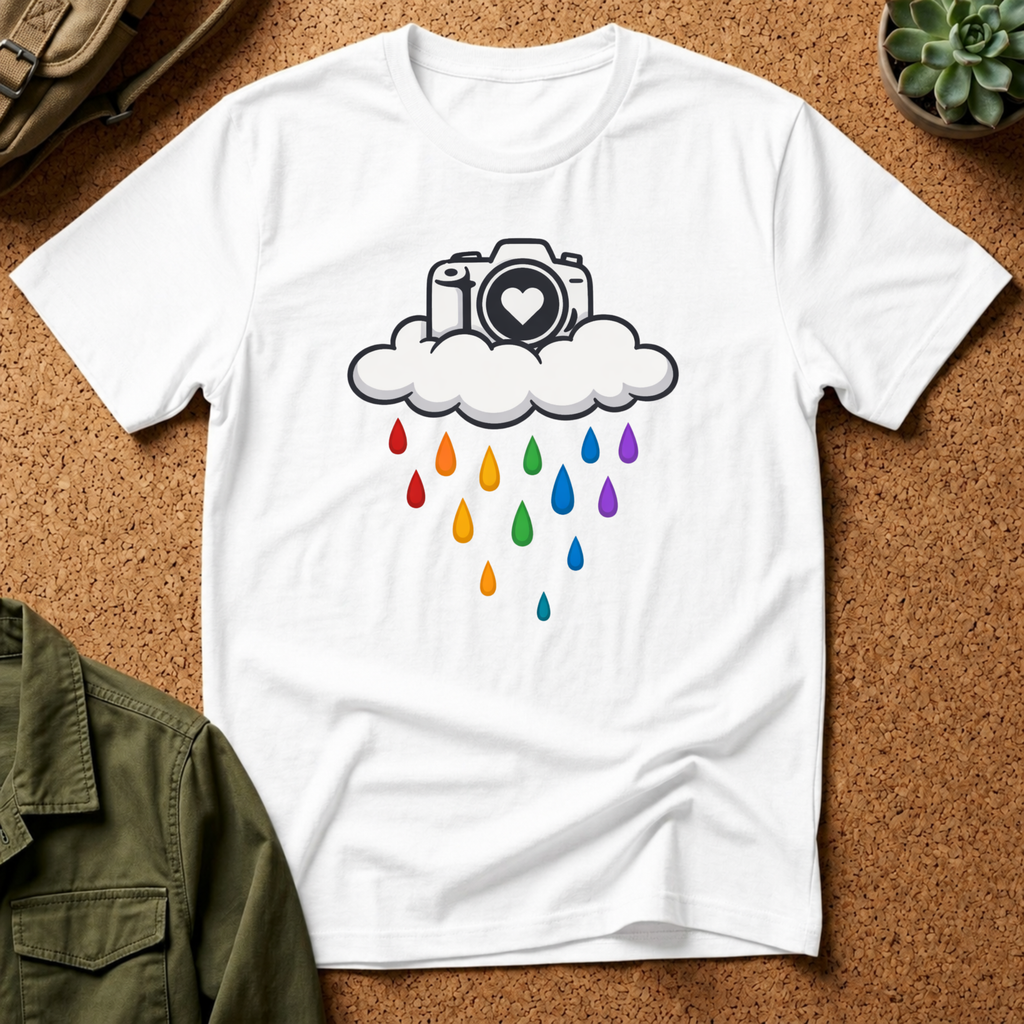 Rainbow Rain Camera T-Shirt