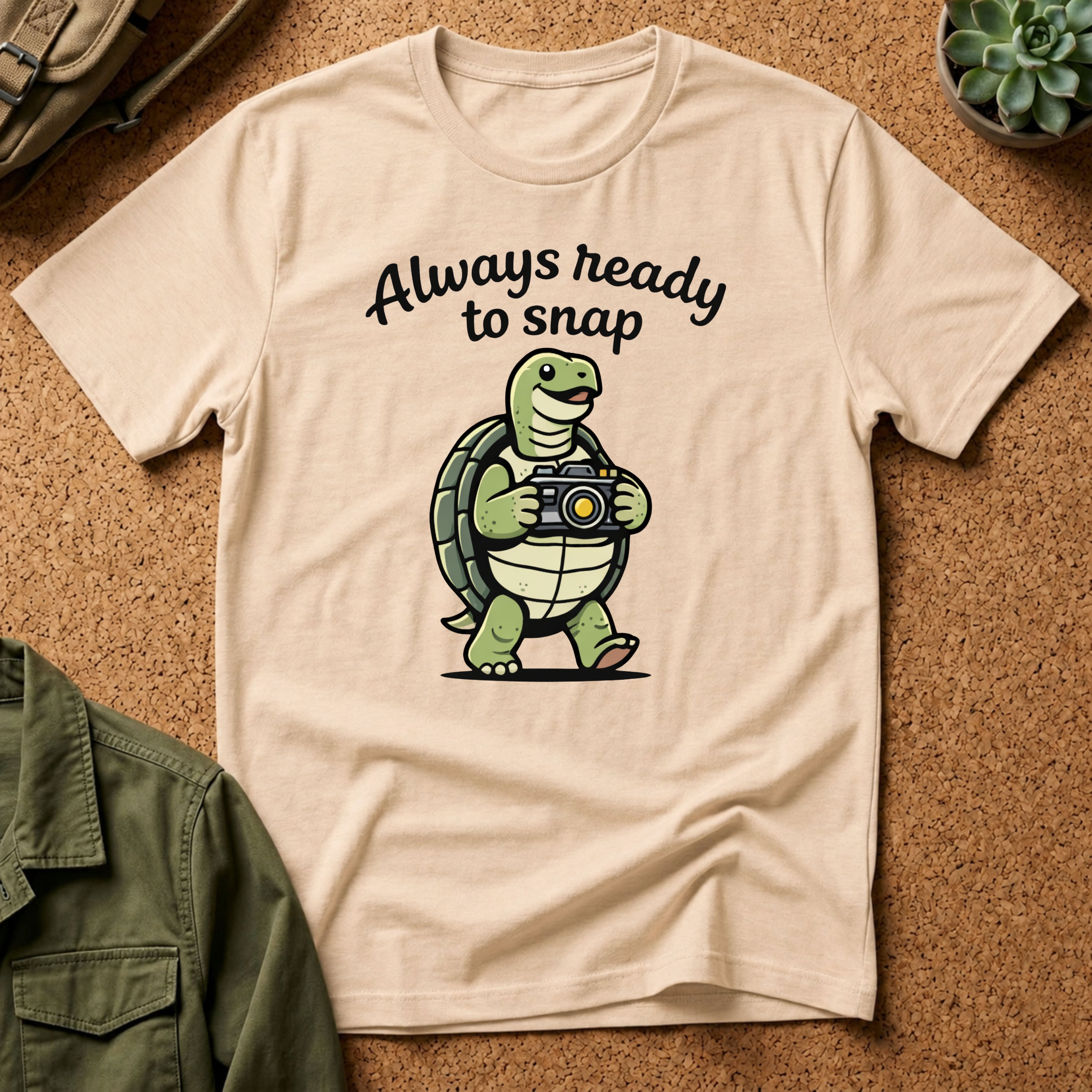 'Always Ready to Snap' Snapping Turtle Design T-Shirt