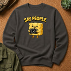 "Say People" Cheese Block Design Crewneck Sweatshirt