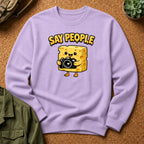 "Say People" Cheese Block Design Crewneck Sweatshirt