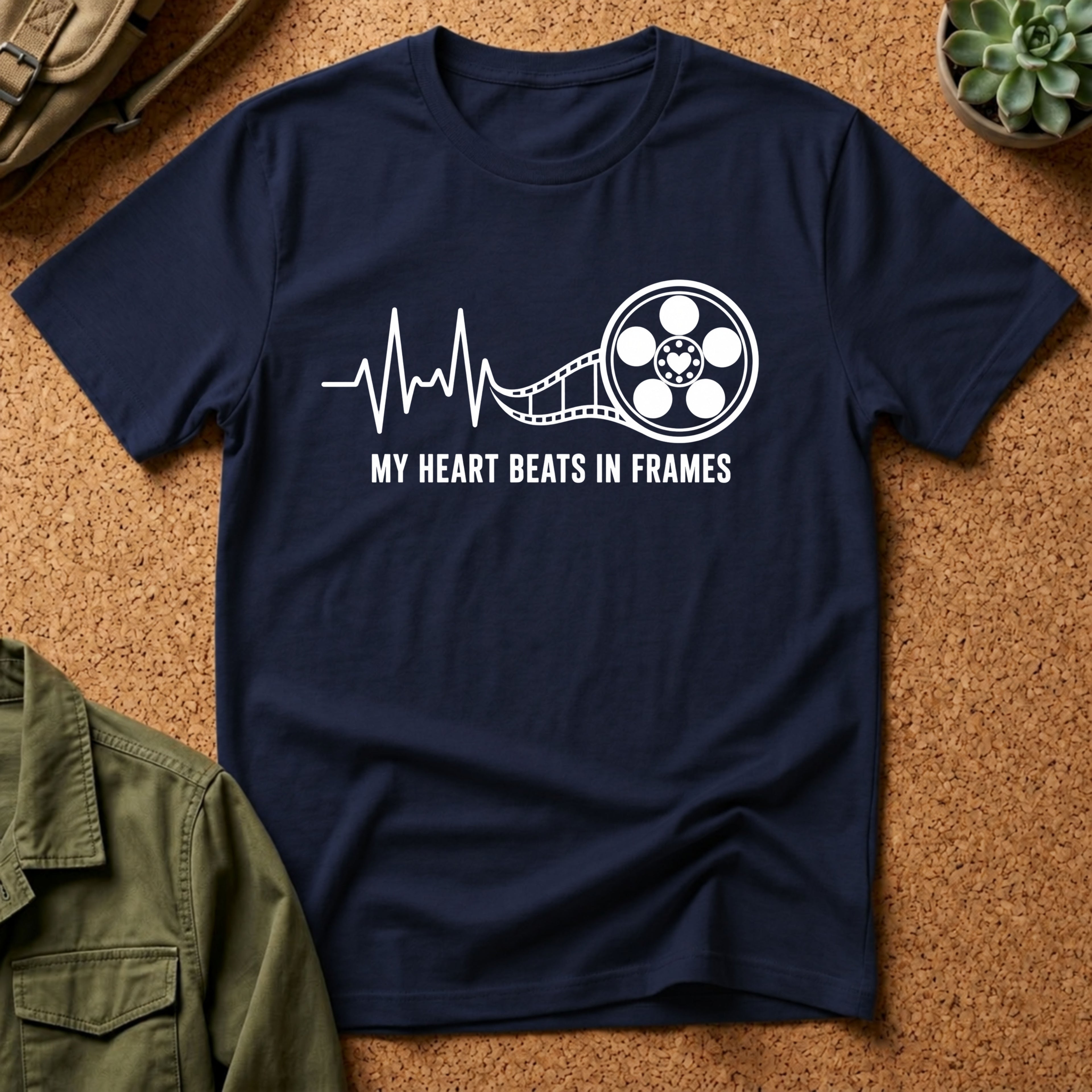 My Heart Beats In Frames, Heartbeat Graphic T-Shirt
