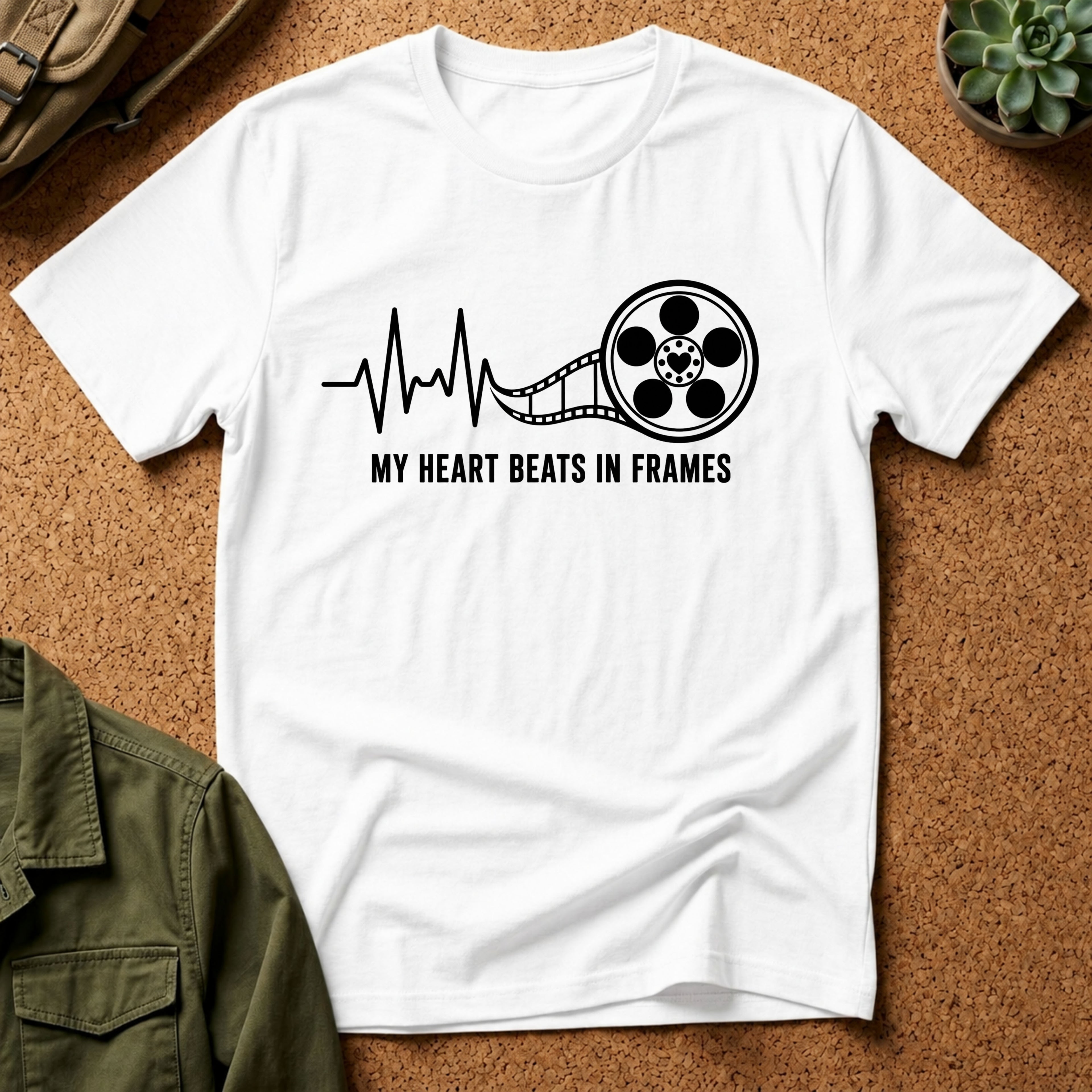 My Heart Beats In Frames, Heartbeat Graphic T-Shirt