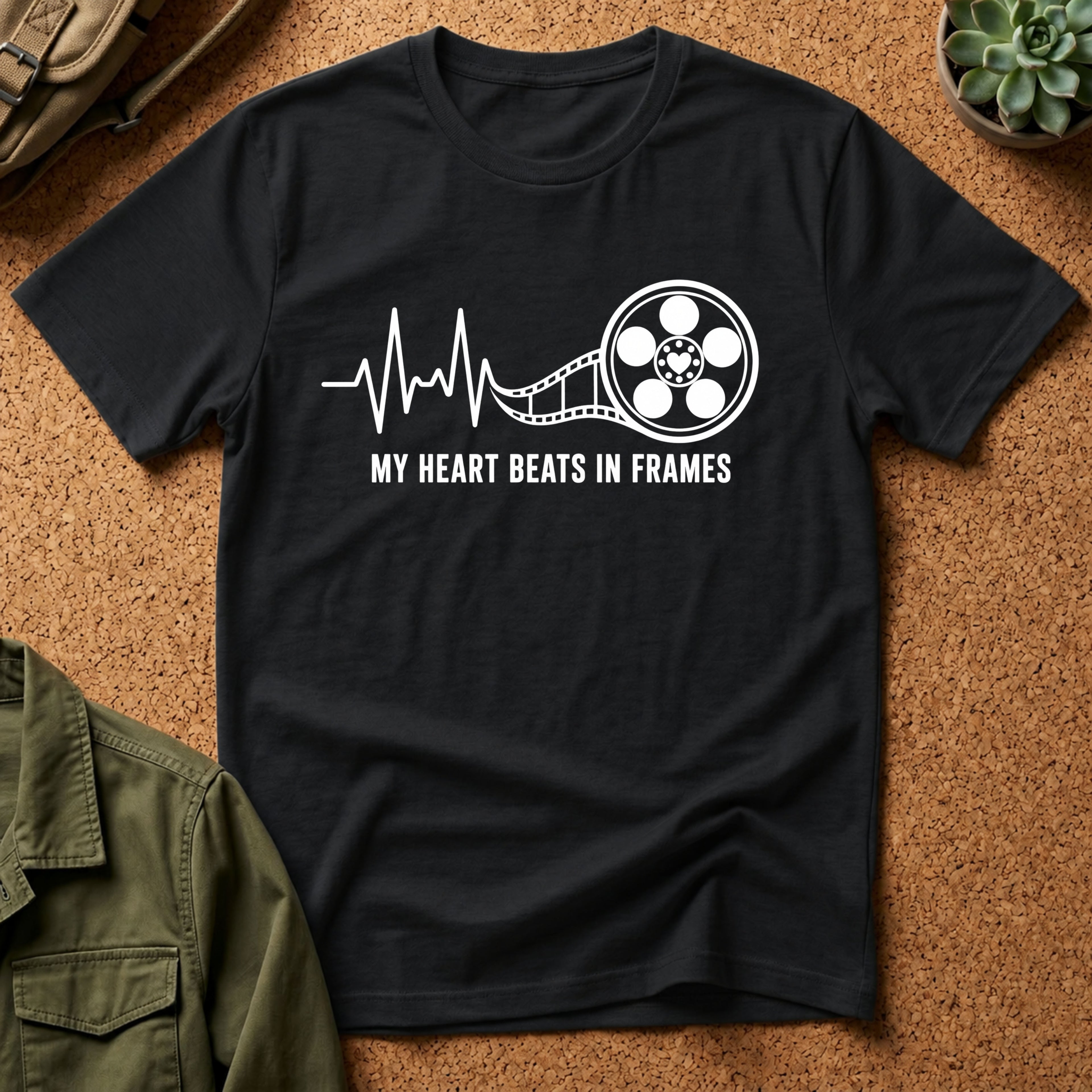 My Heart Beats In Frames, Heartbeat Graphic T-Shirt