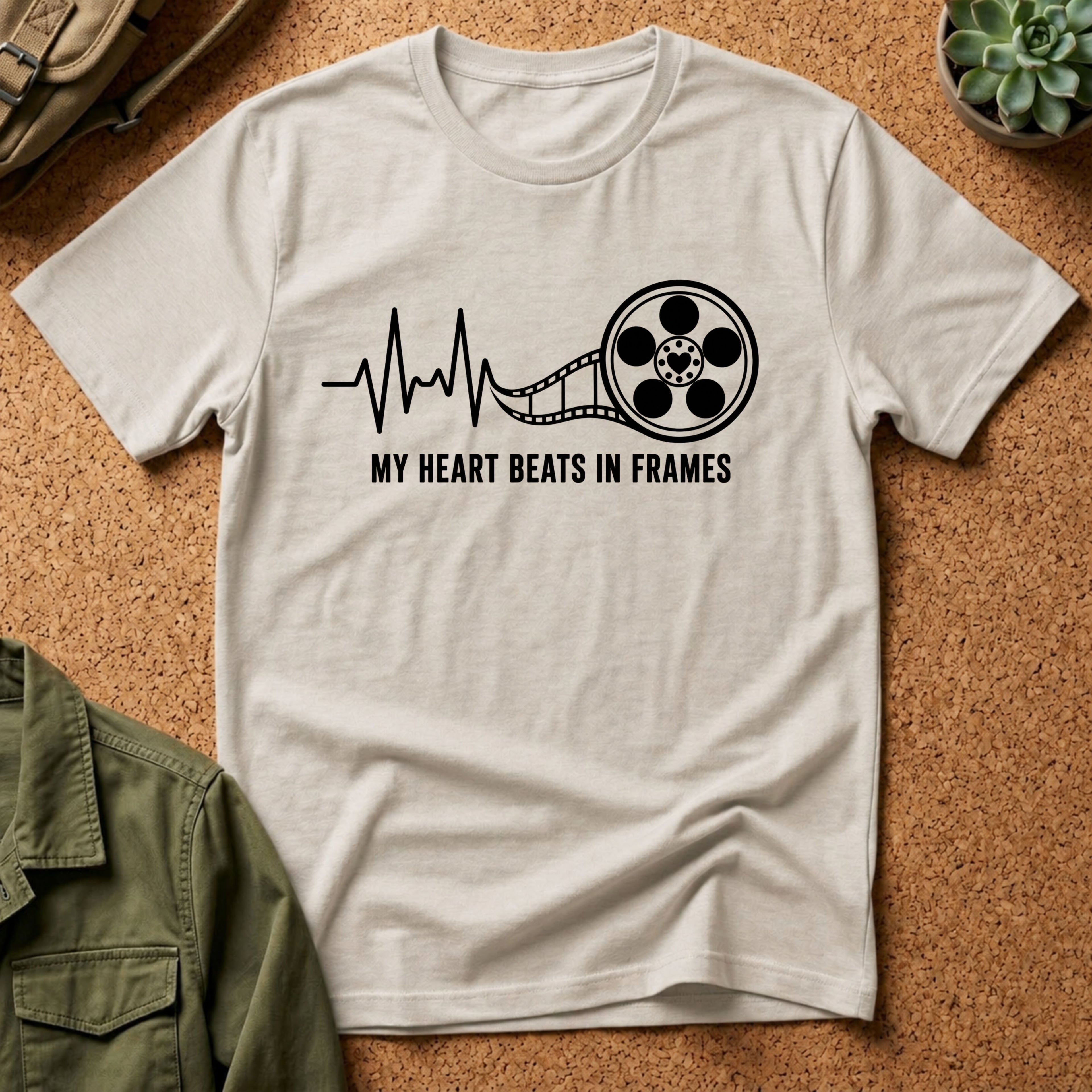 My Heart Beats In Frames, Heartbeat Graphic T-Shirt