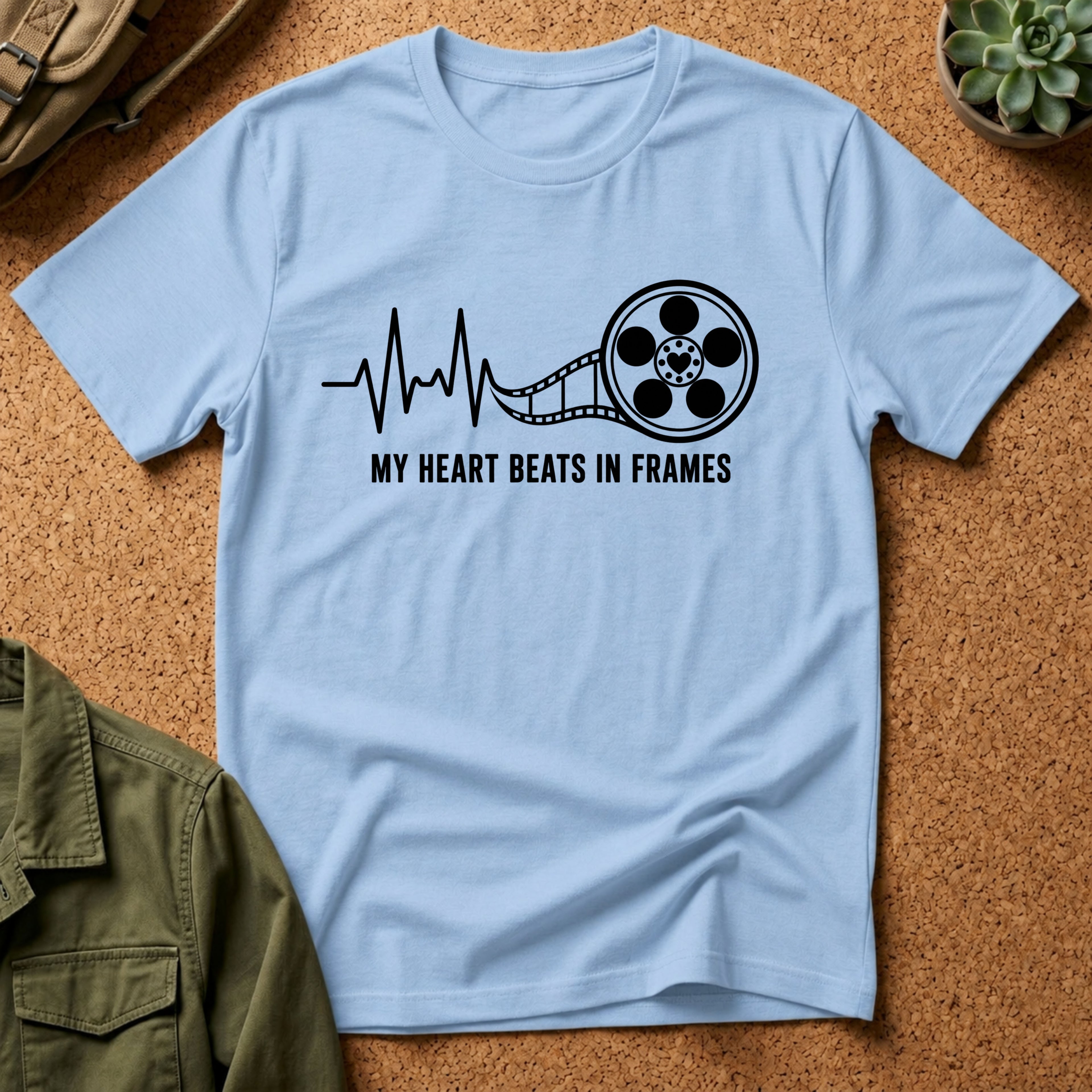 My Heart Beats In Frames, Heartbeat Graphic T-Shirt