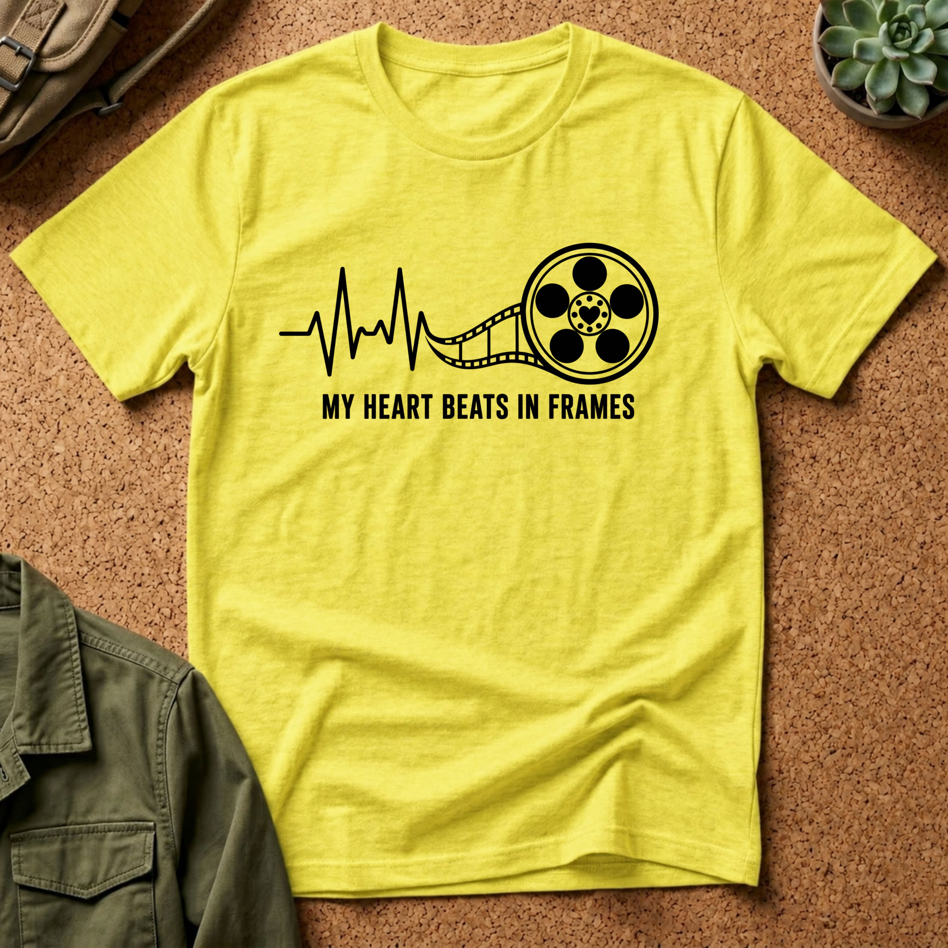 My Heart Beats In Frames, Heartbeat Graphic T-Shirt