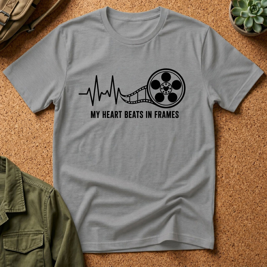 My Heart Beats In Frames, Heartbeat Graphic T-Shirt