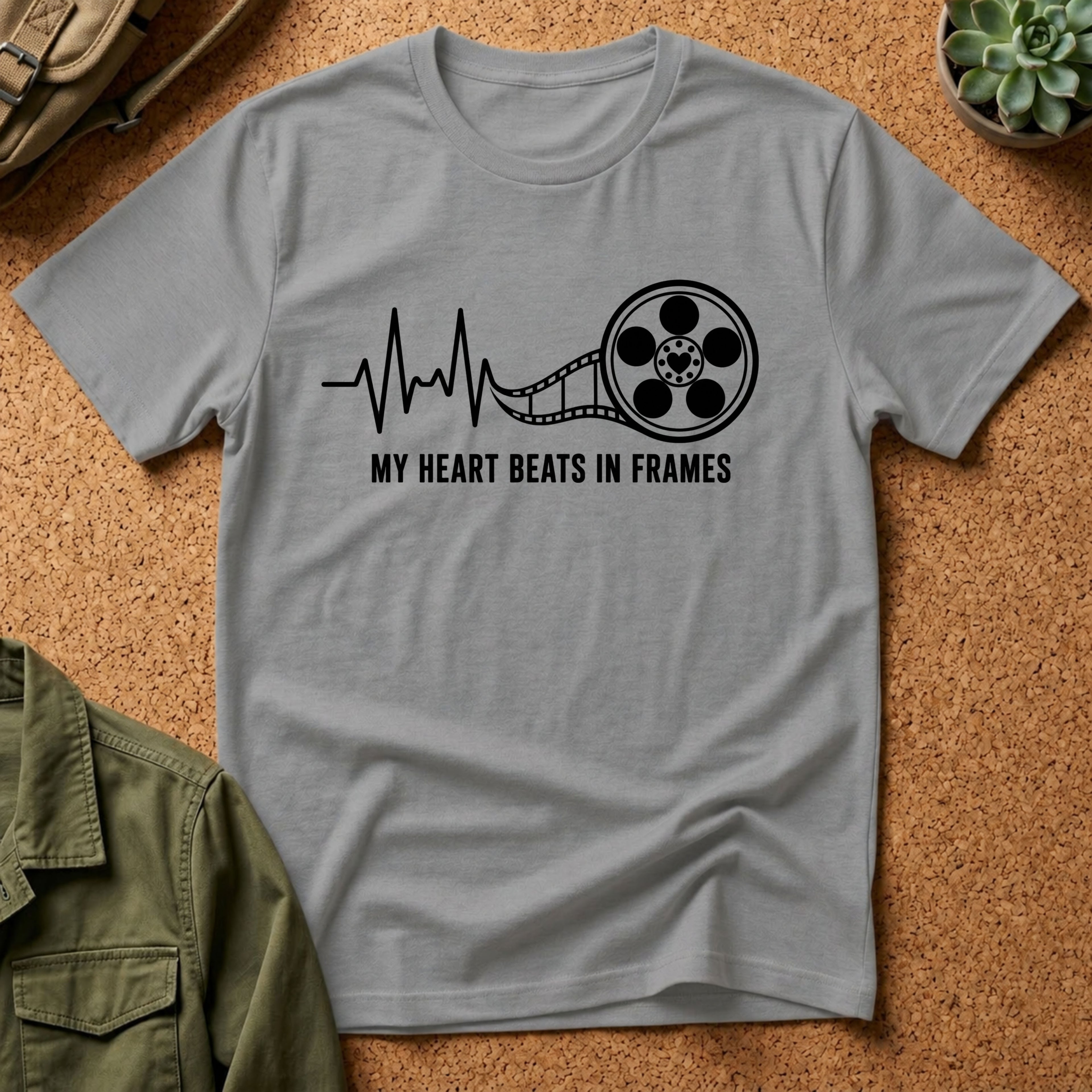 My Heart Beats In Frames, Heartbeat Graphic T-Shirt