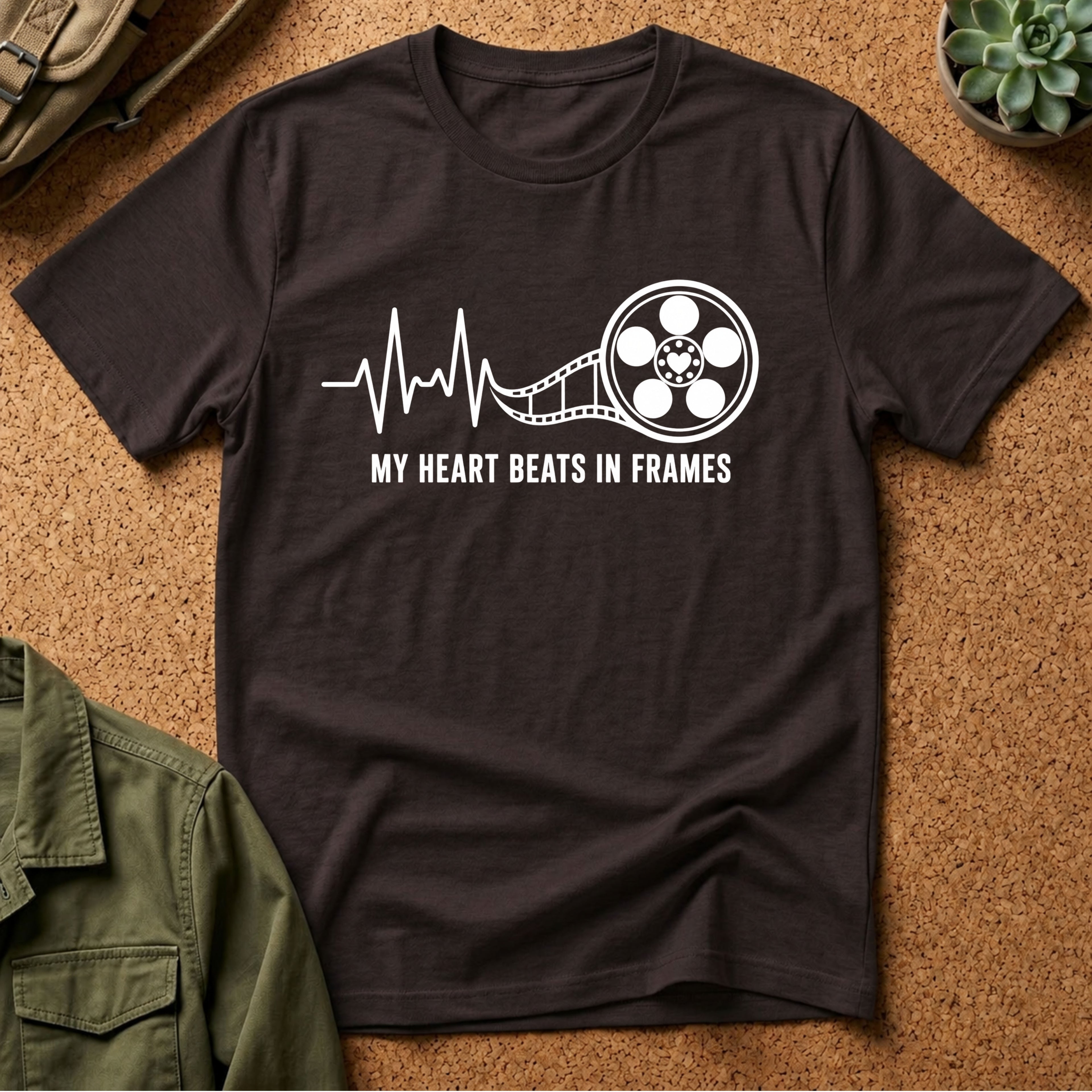 My Heart Beats In Frames, Heartbeat Graphic T-Shirt