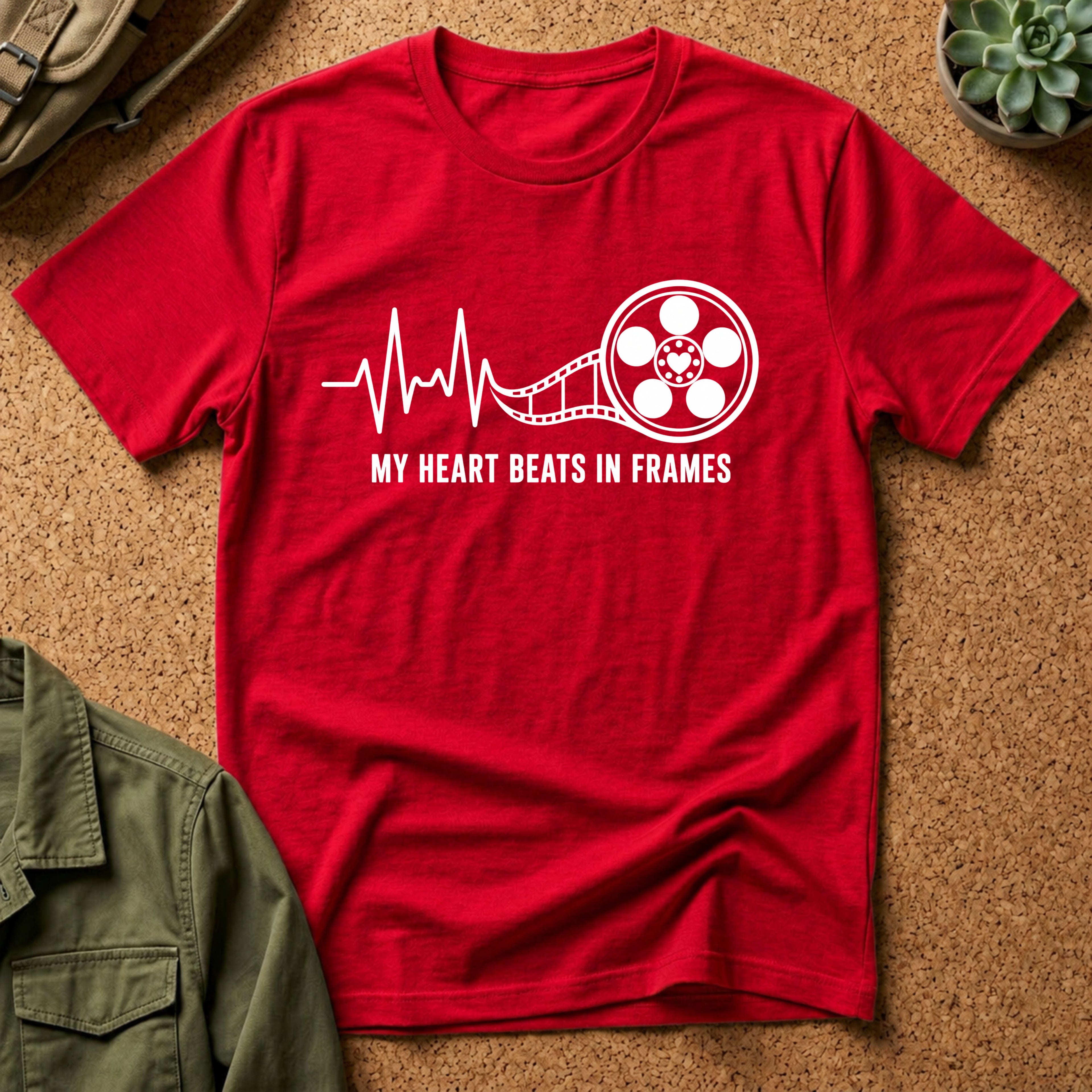 My Heart Beats In Frames, Heartbeat Graphic T-Shirt