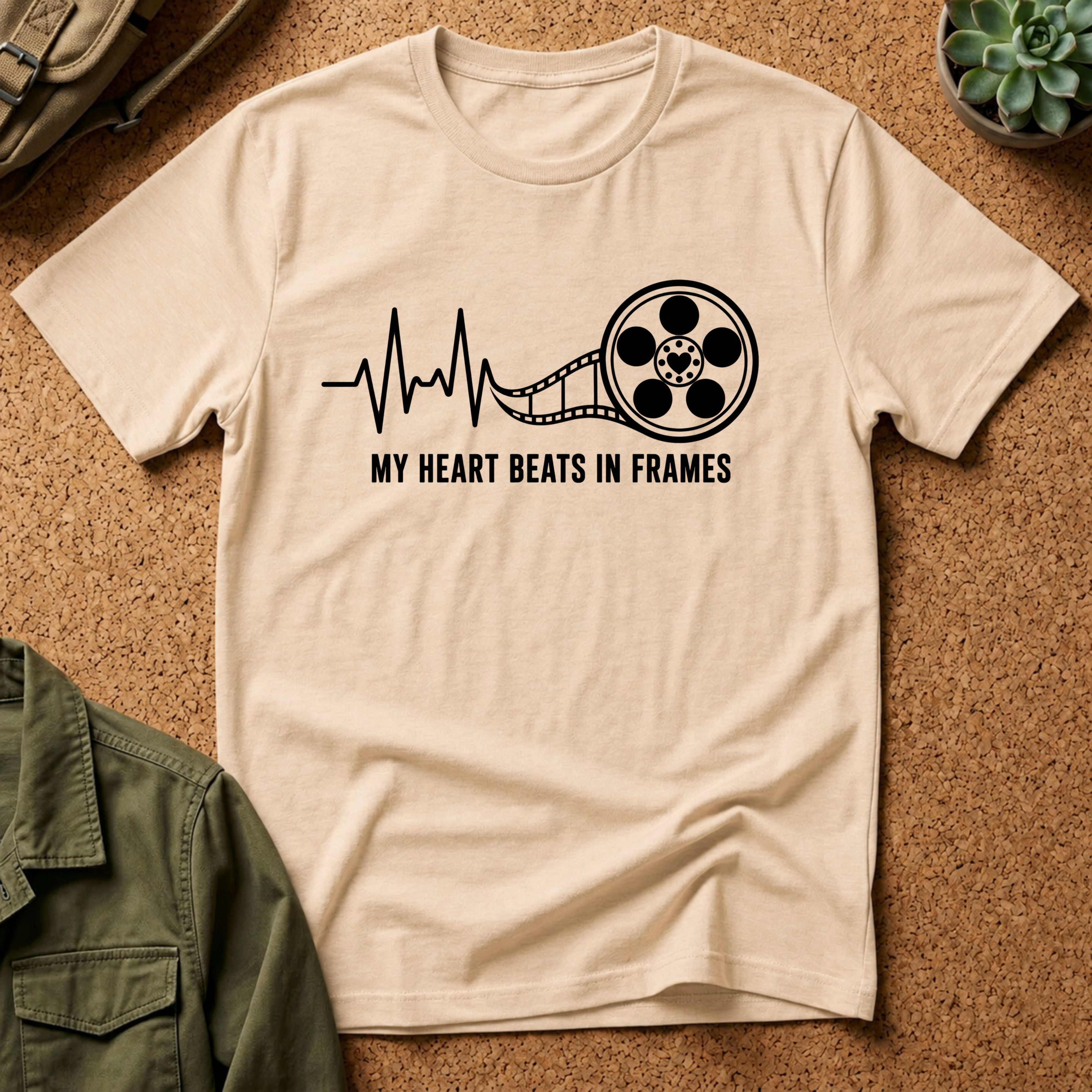 My Heart Beats In Frames, Heartbeat Graphic T-Shirt