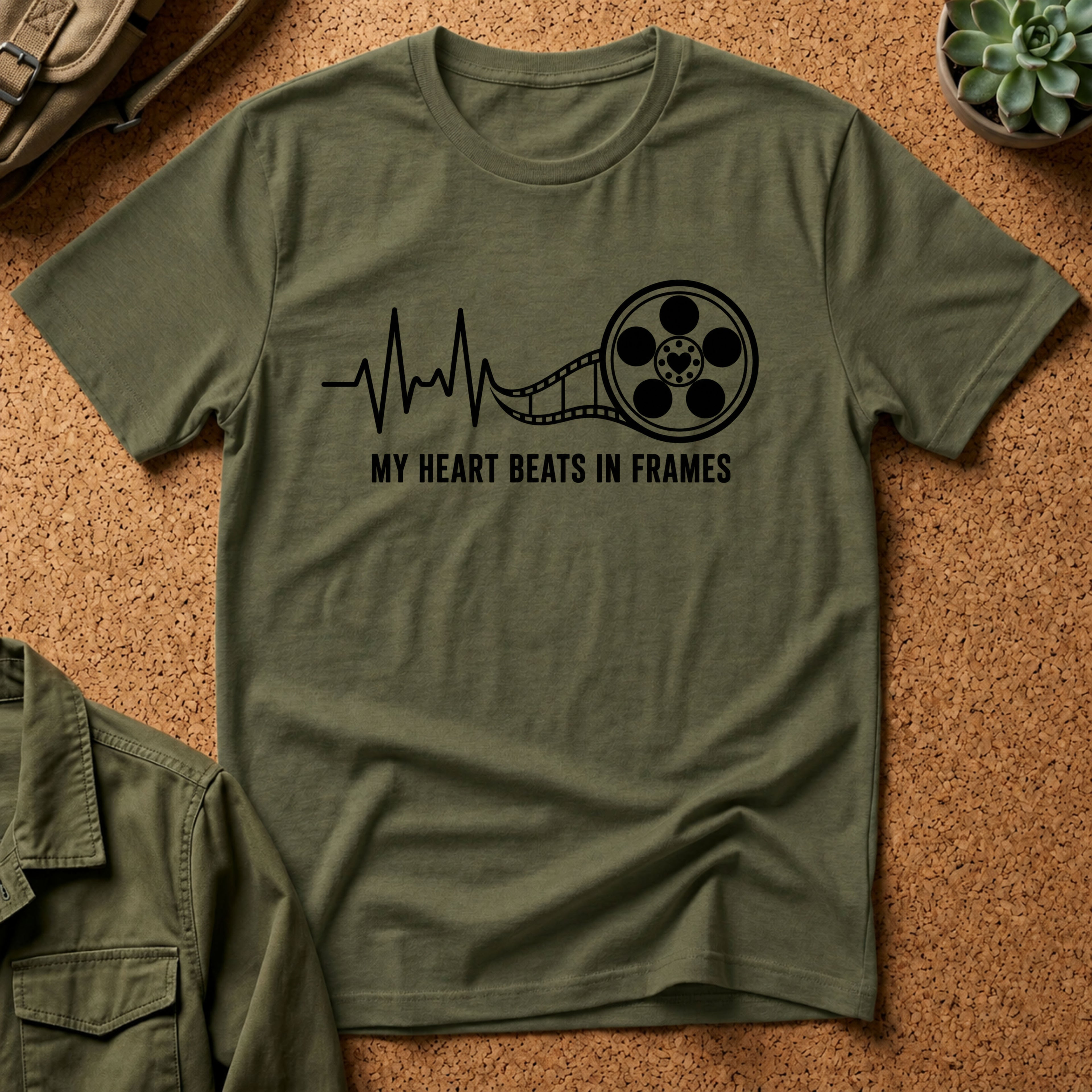 My Heart Beats In Frames, Heartbeat Graphic T-Shirt