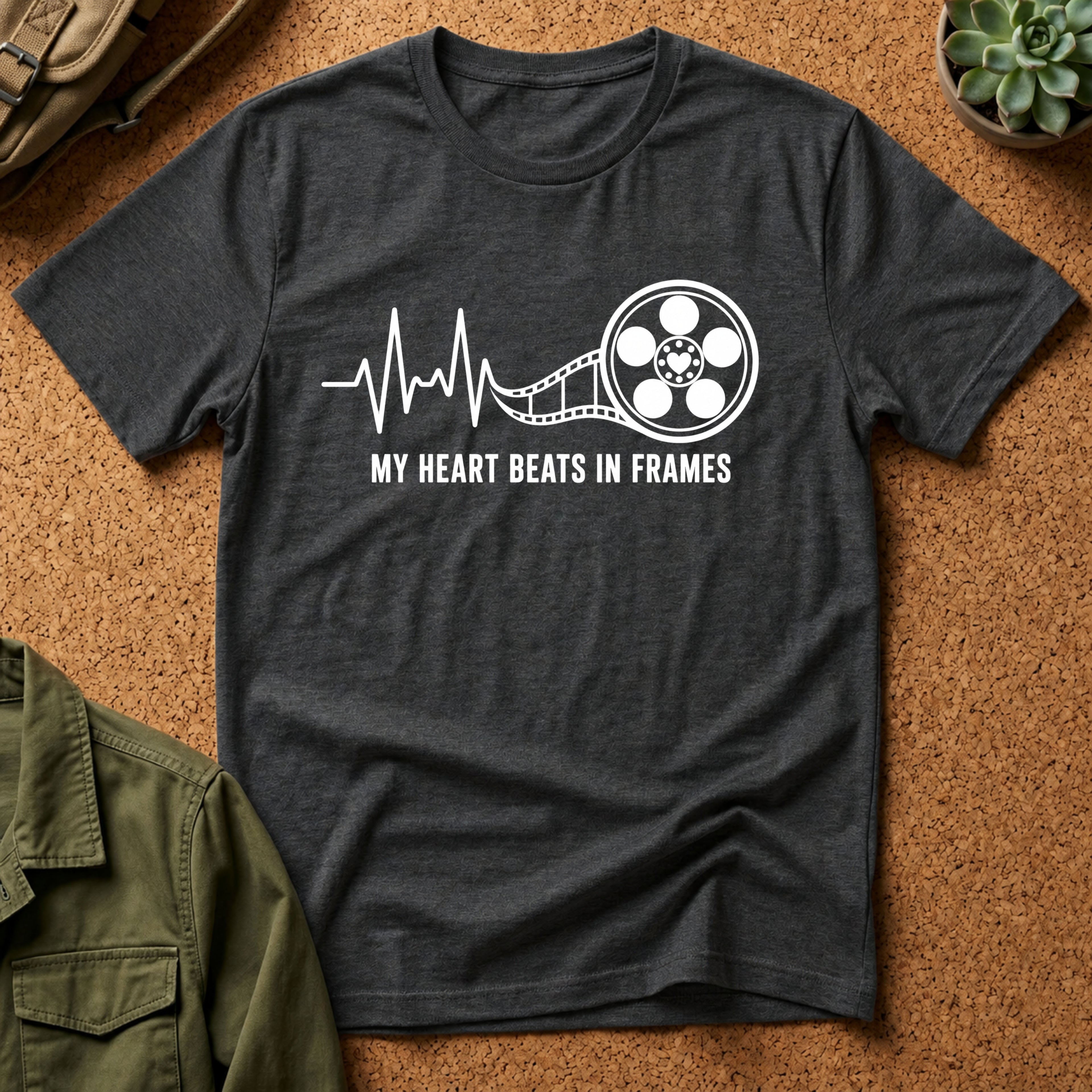My Heart Beats In Frames, Heartbeat Graphic T-Shirt