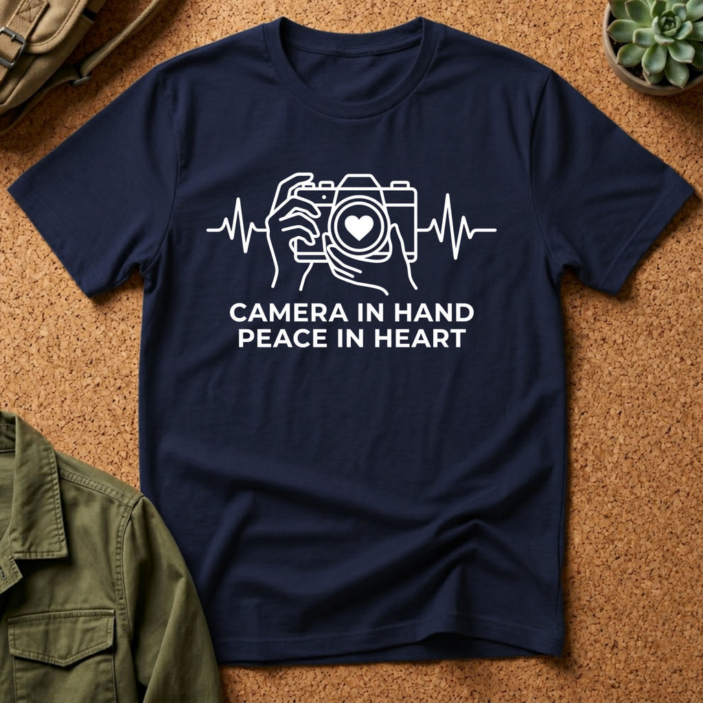 Camera in Hand Peace in Heart T-Shirt