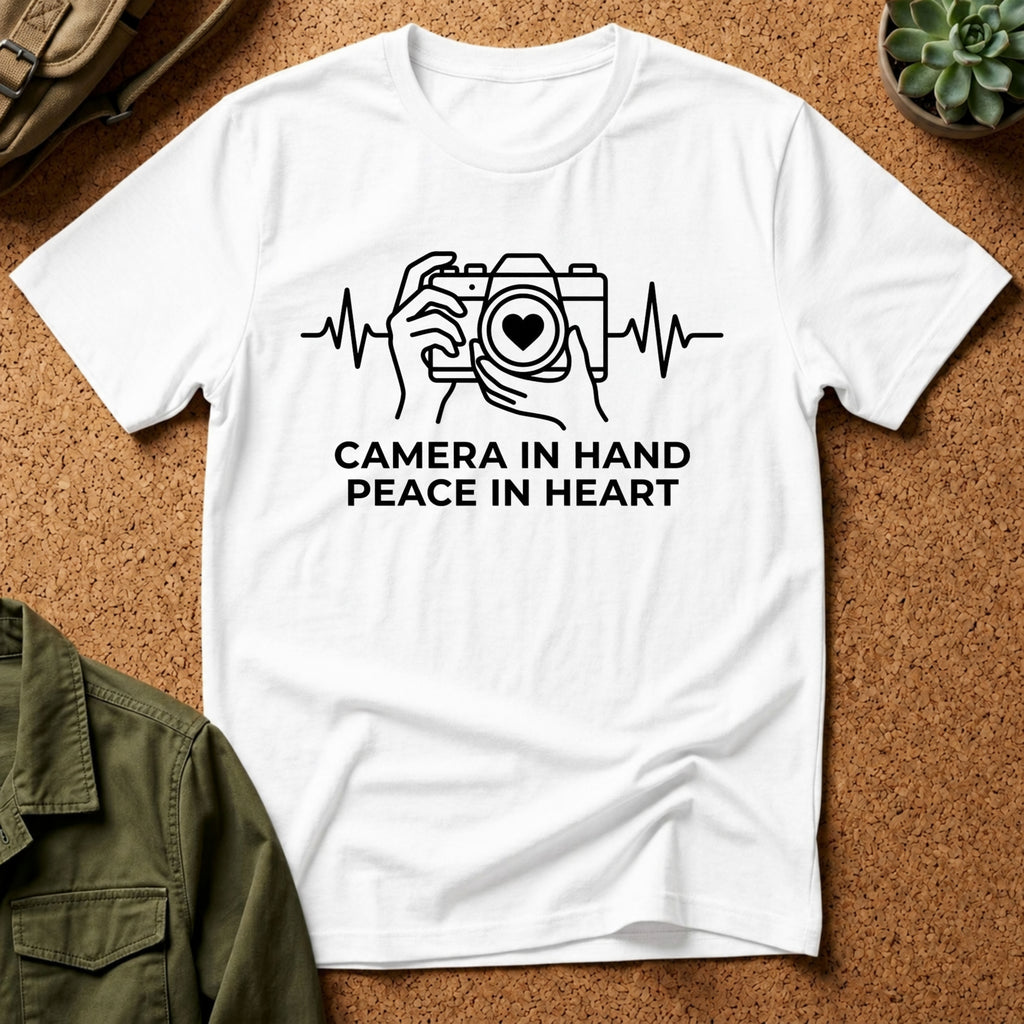 Camera in Hand Peace in Heart T-Shirt