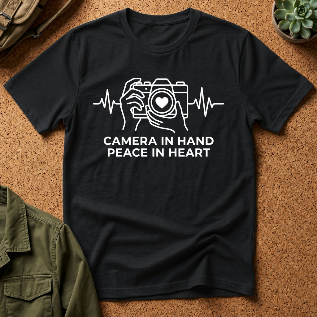 Camera in Hand Peace in Heart T-Shirt