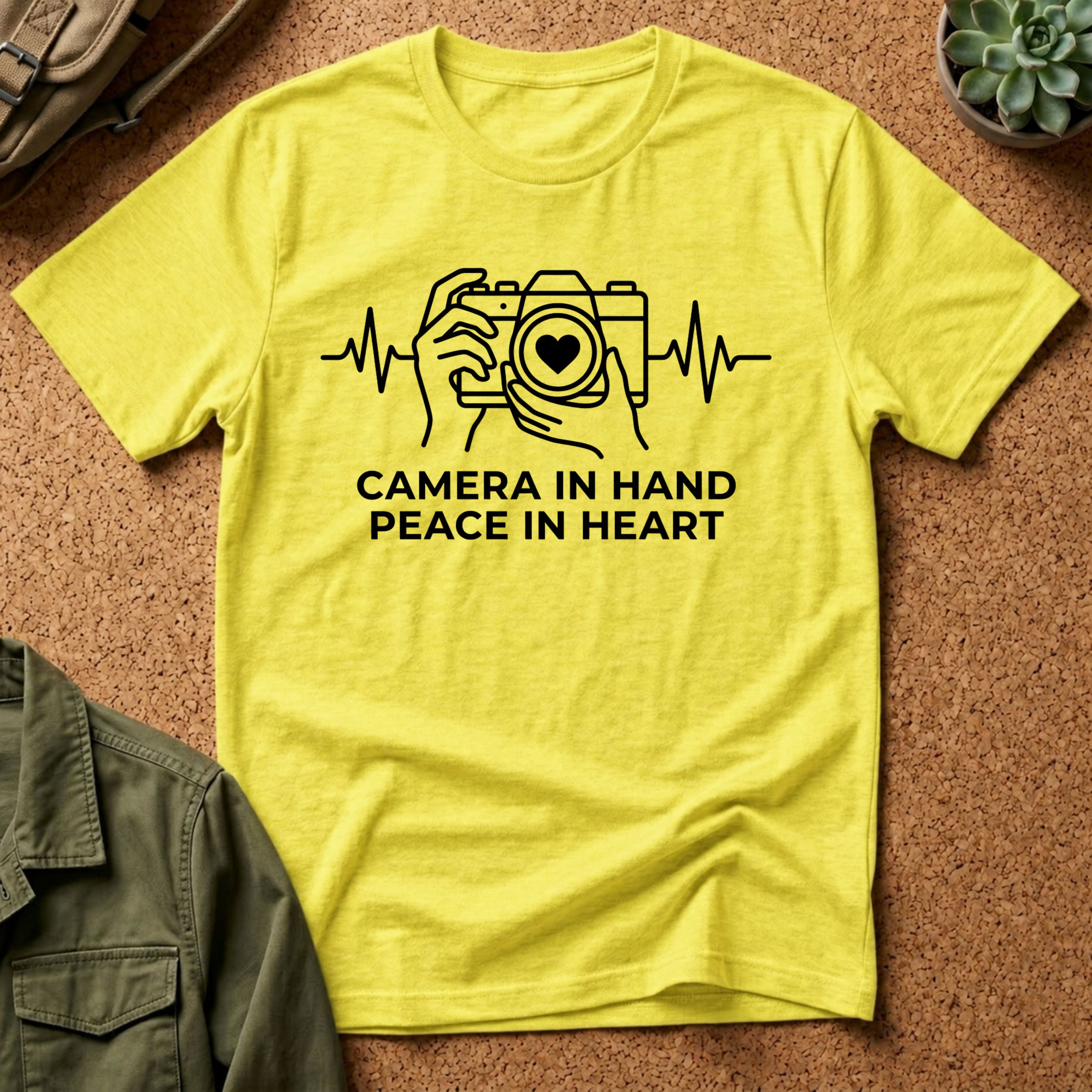 Camera in Hand Peace in Heart T-Shirt
