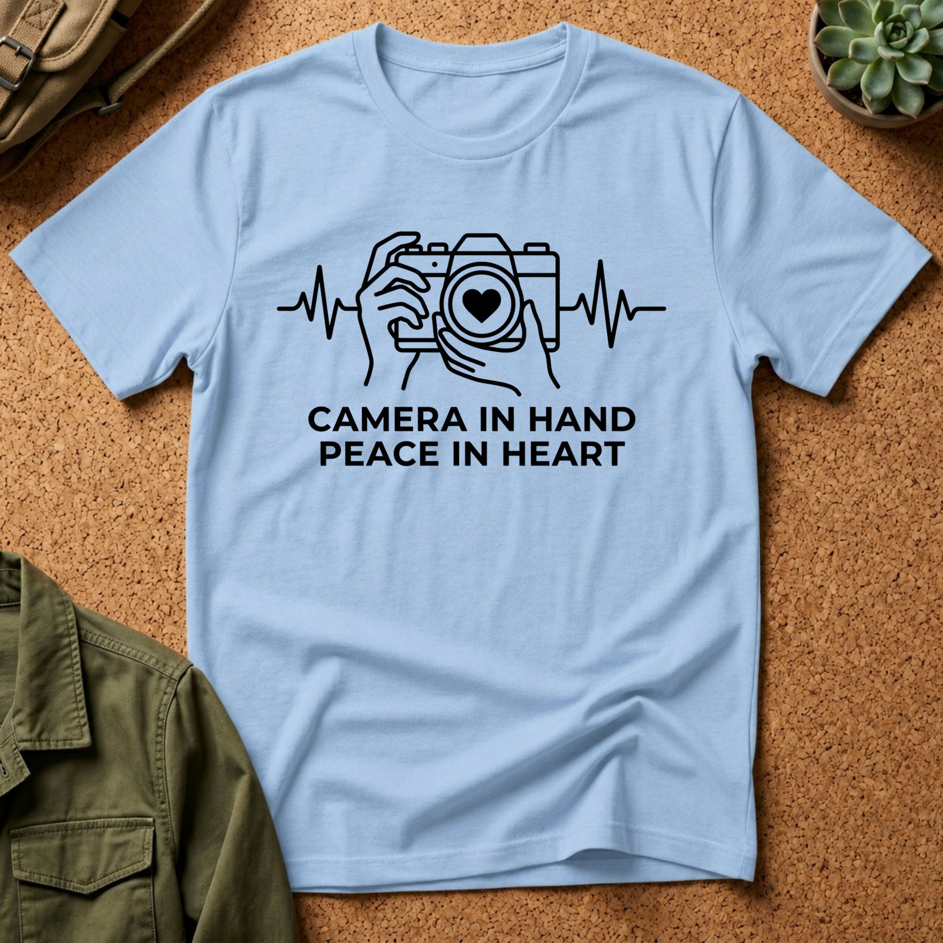 Camera in Hand Peace in Heart T-Shirt