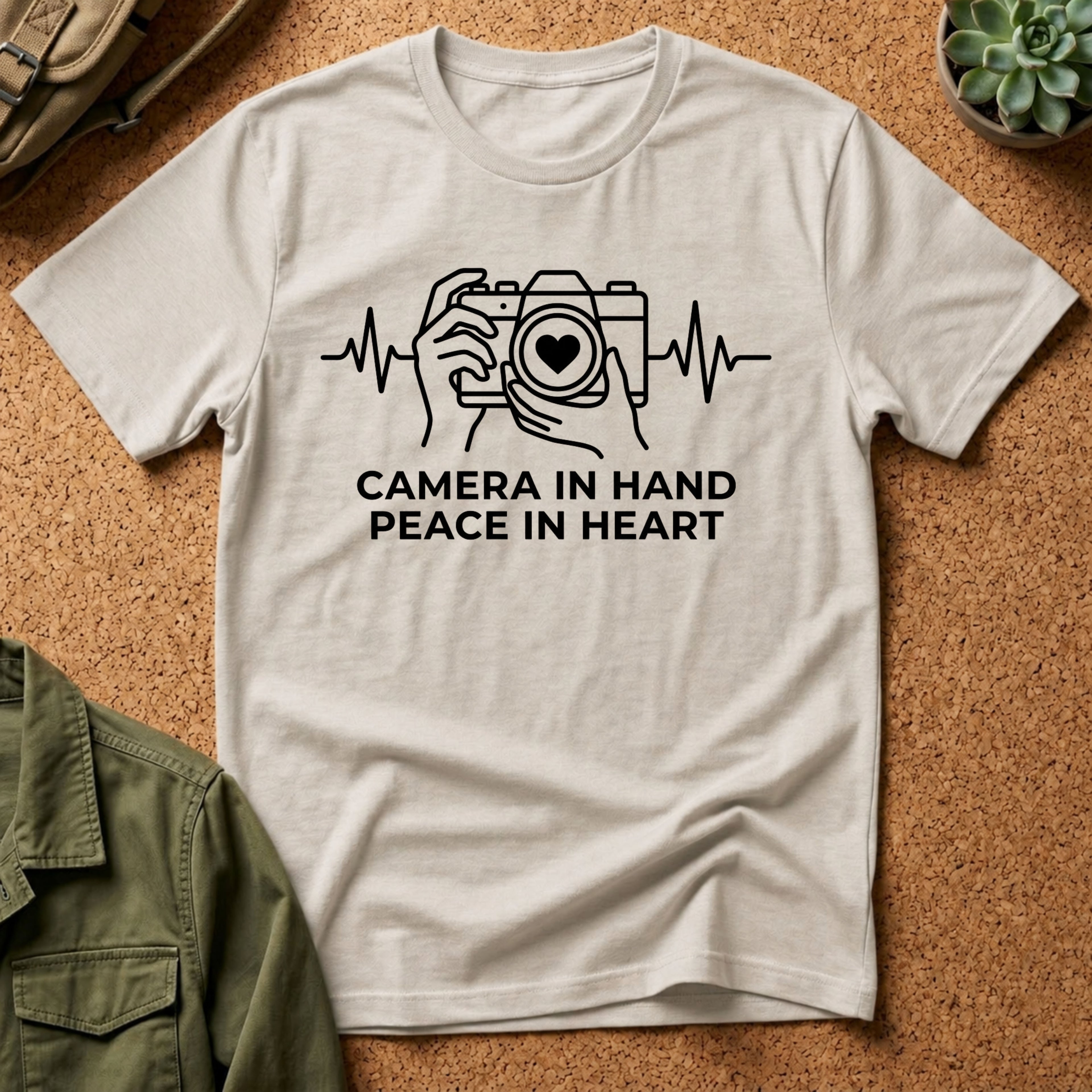 Camera in Hand Peace in Heart T-Shirt