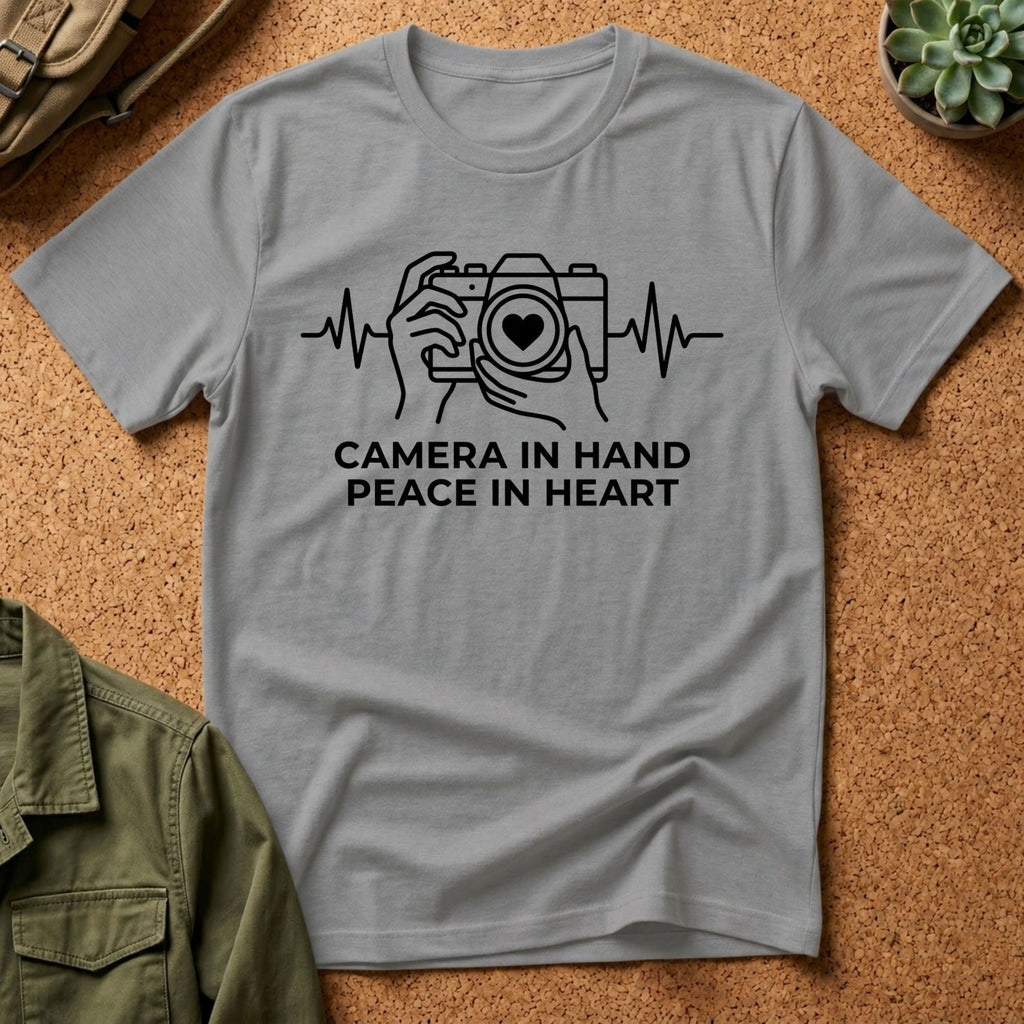 Camera in Hand Peace in Heart T-Shirt