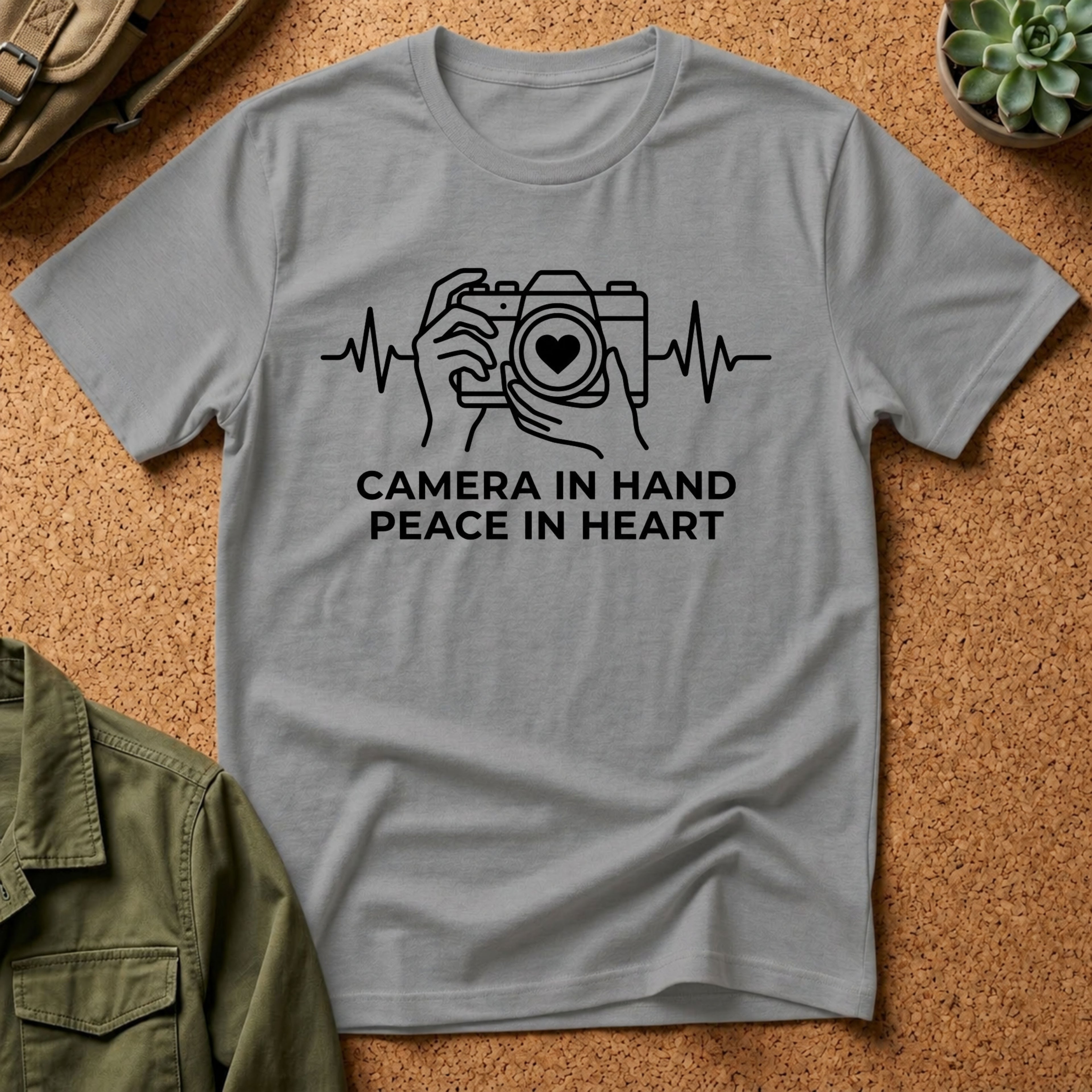 Camera in Hand Peace in Heart T-Shirt