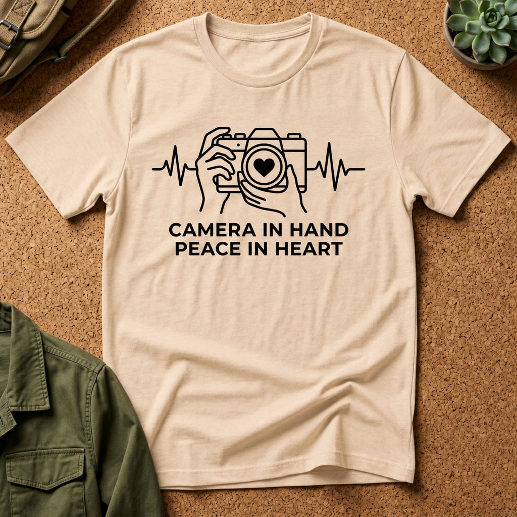 Camera in Hand Peace in Heart T-Shirt