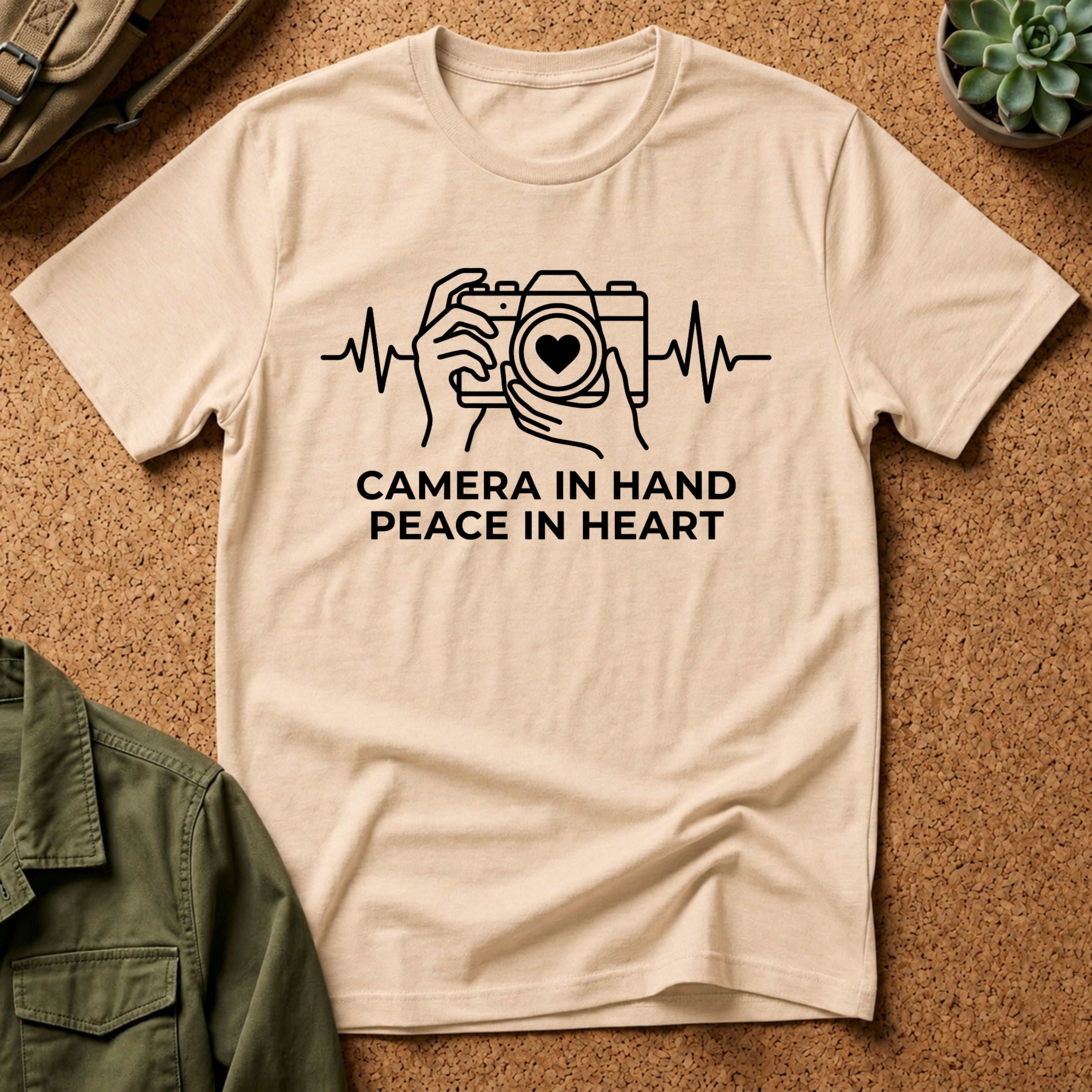 Camera in Hand Peace in Heart T-Shirt
